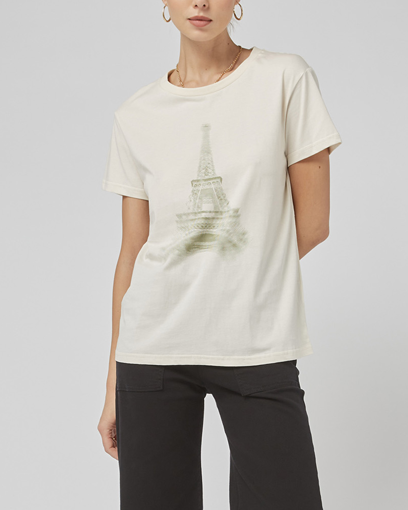 Clare Cream Printed Tee