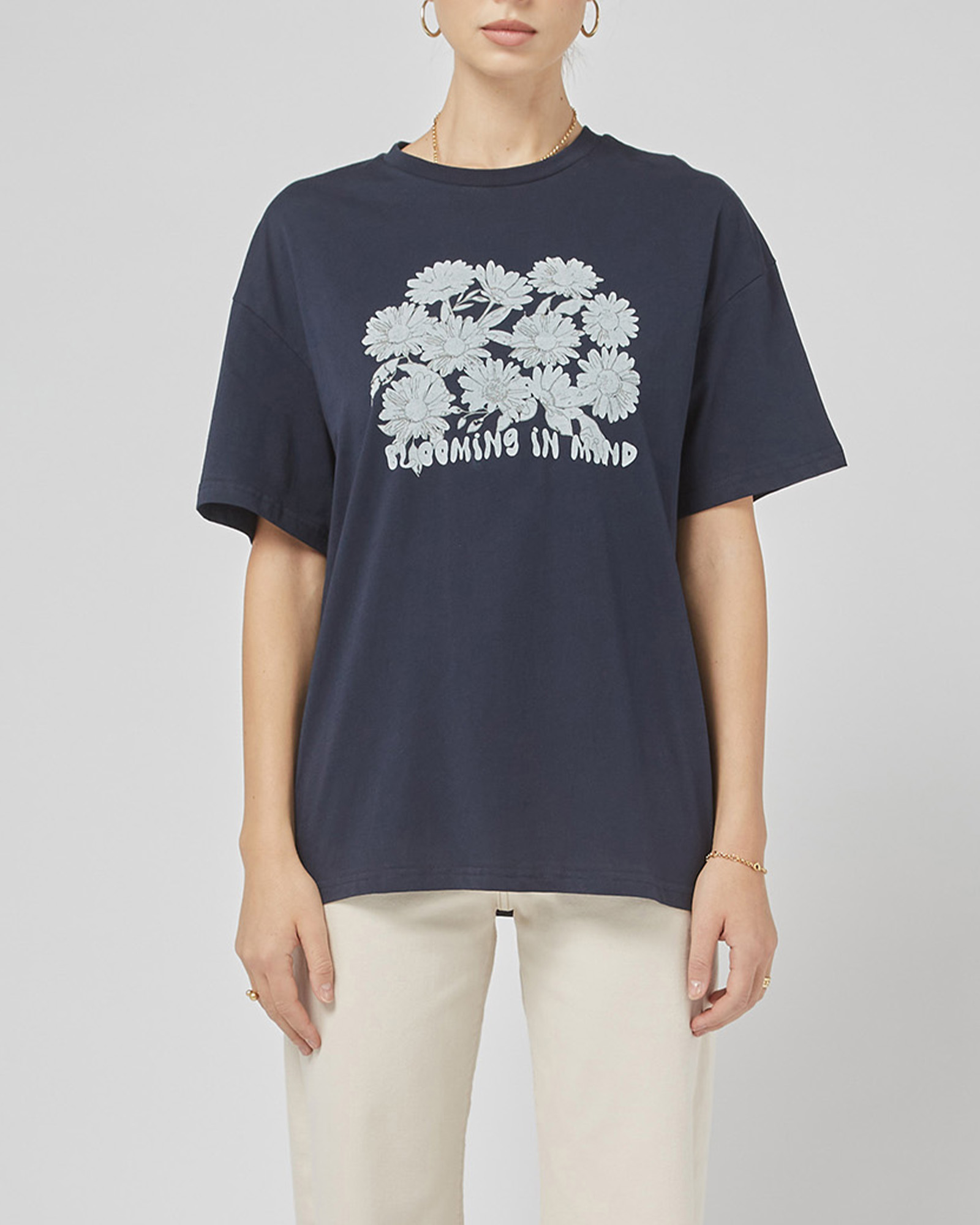 Amy Navy Printed Tee