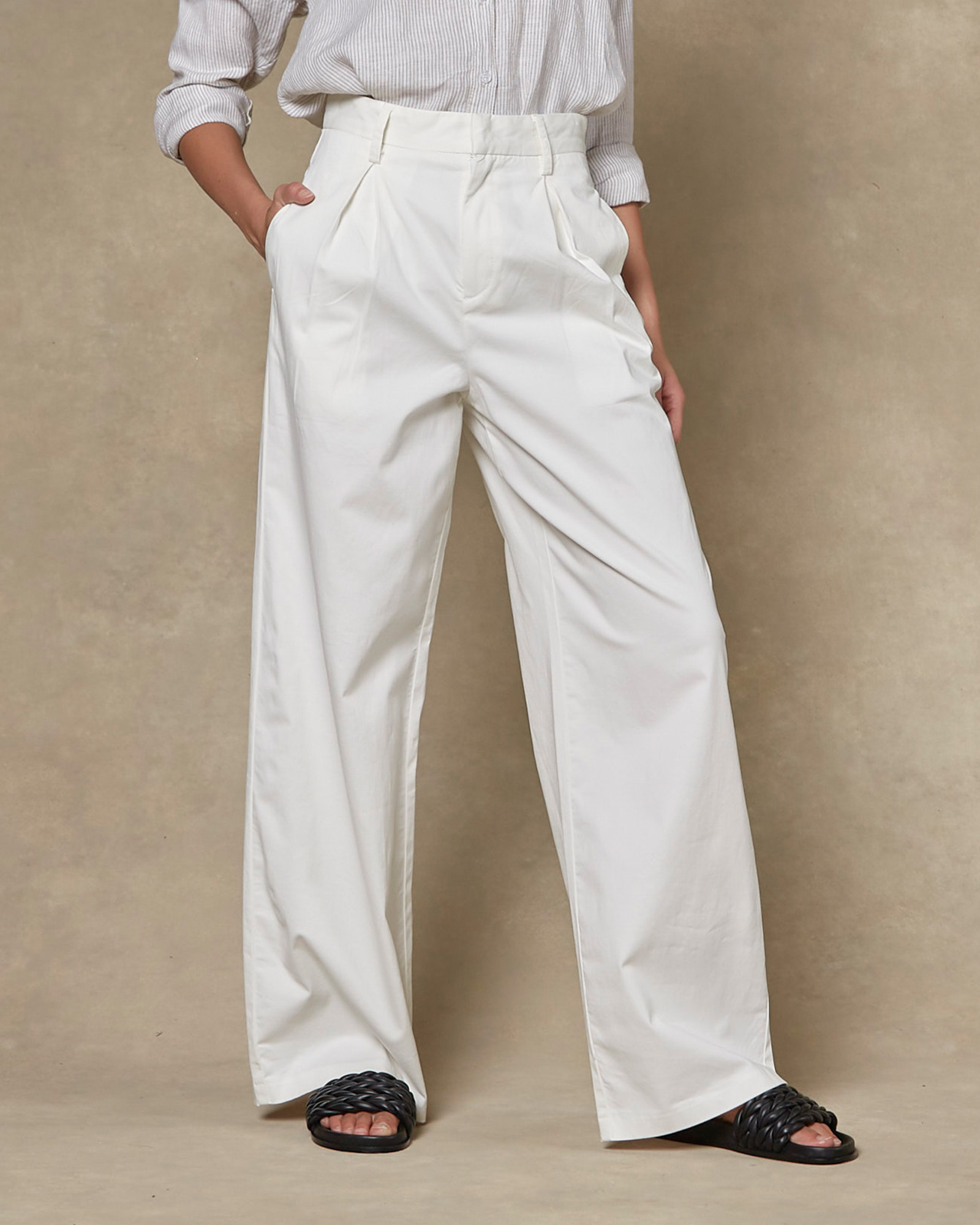Maya Ivory Wide Leg Pants