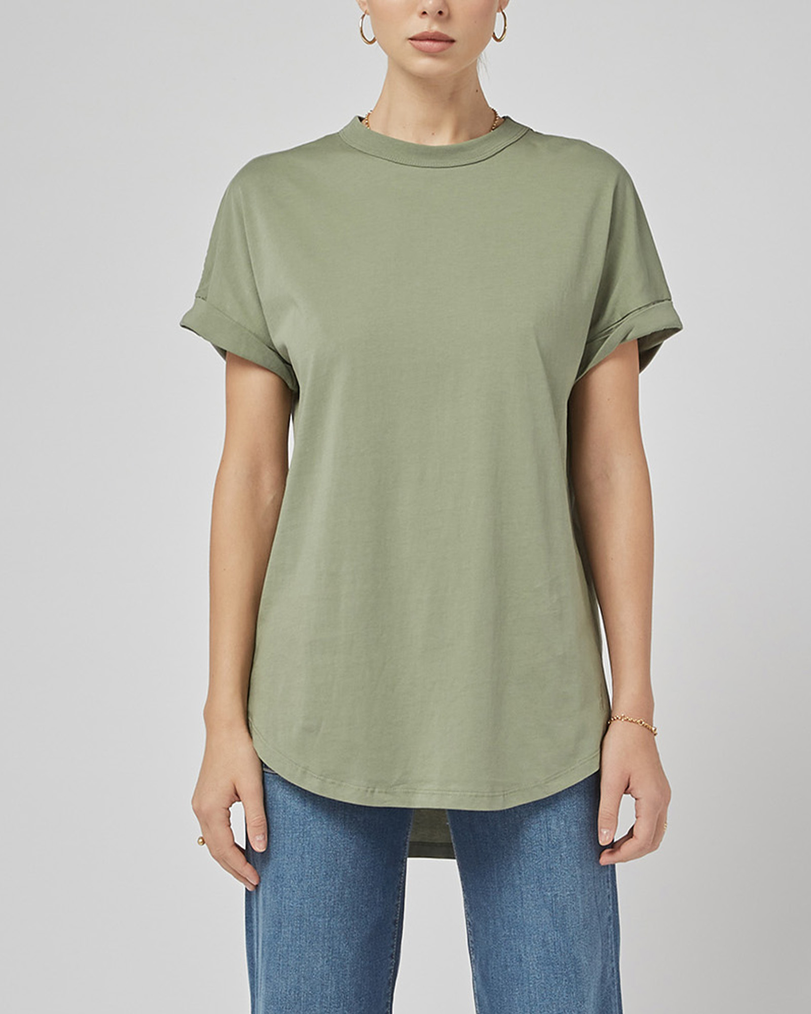 Slouchy Oil Green Tee