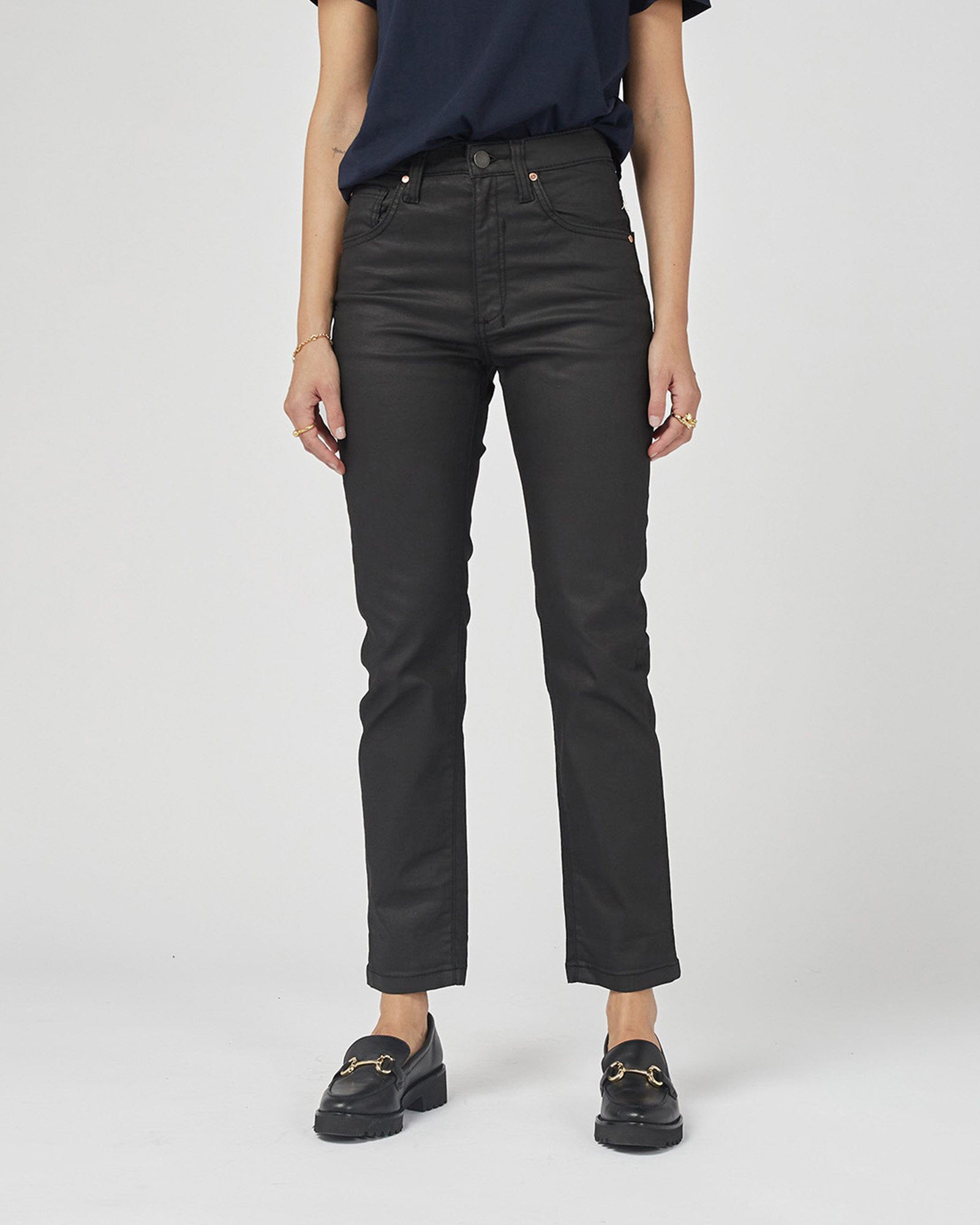 Mika Coated Denim Straight Leg Jeans
