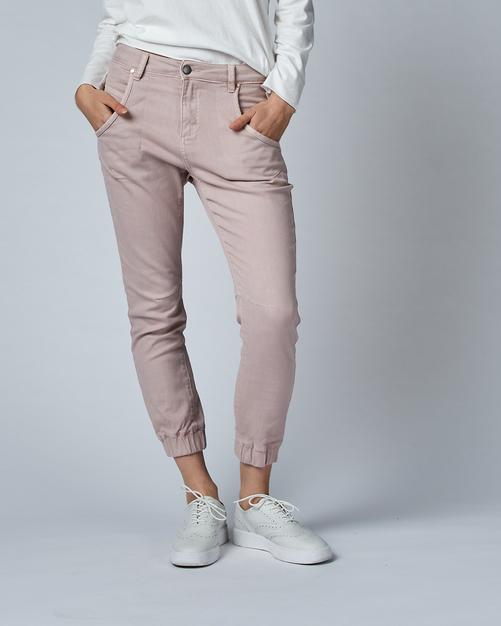 Cuffed Pink Clay Jeans