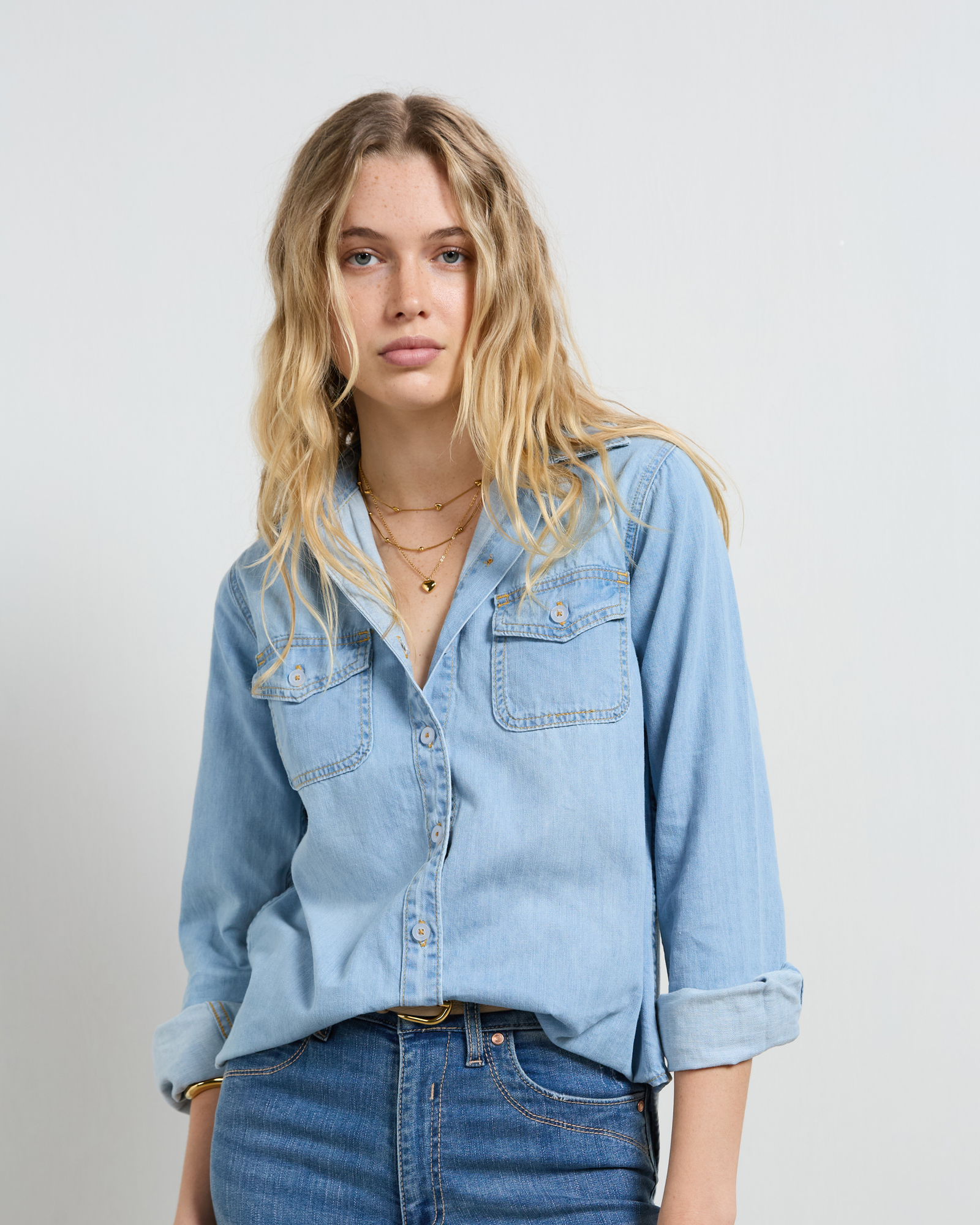 Valiant Sunbleach Denim Shirt