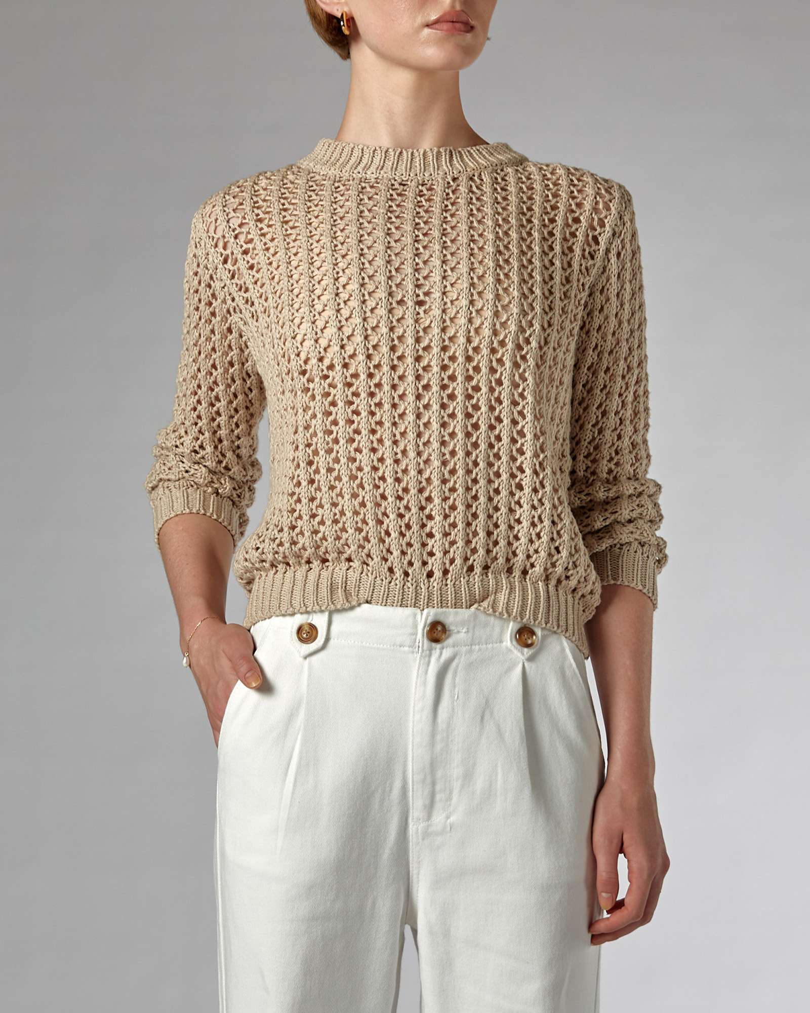 Keely Crochet Knit Sweater