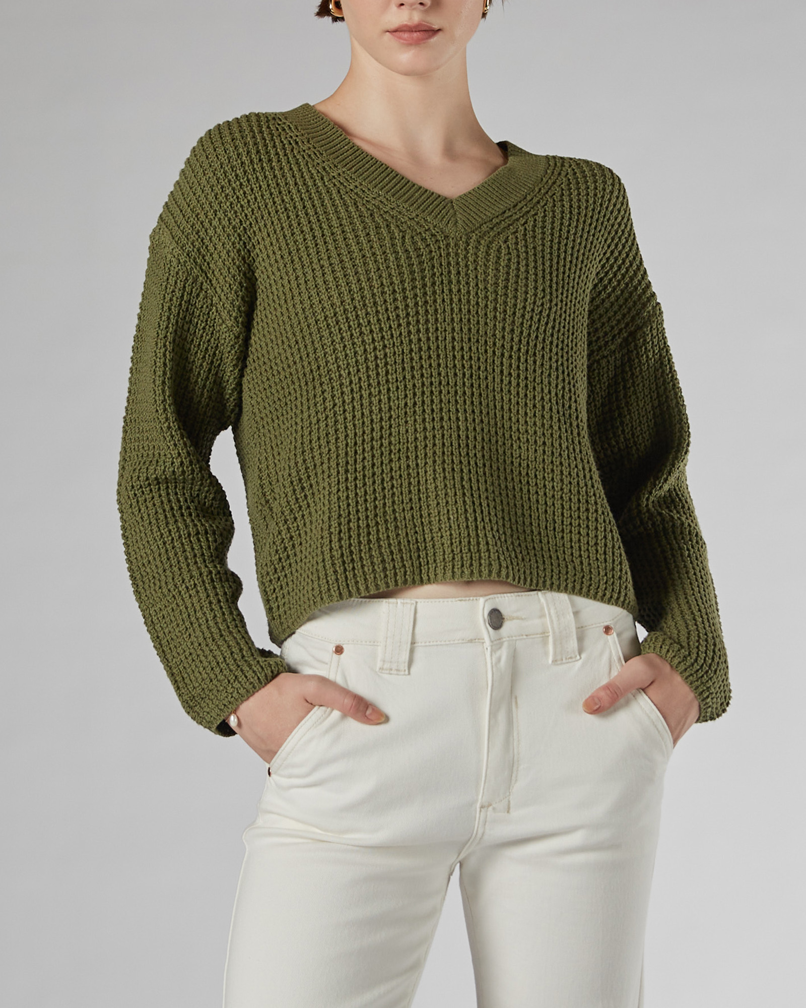 Lulu Khaki Cotton Sweater