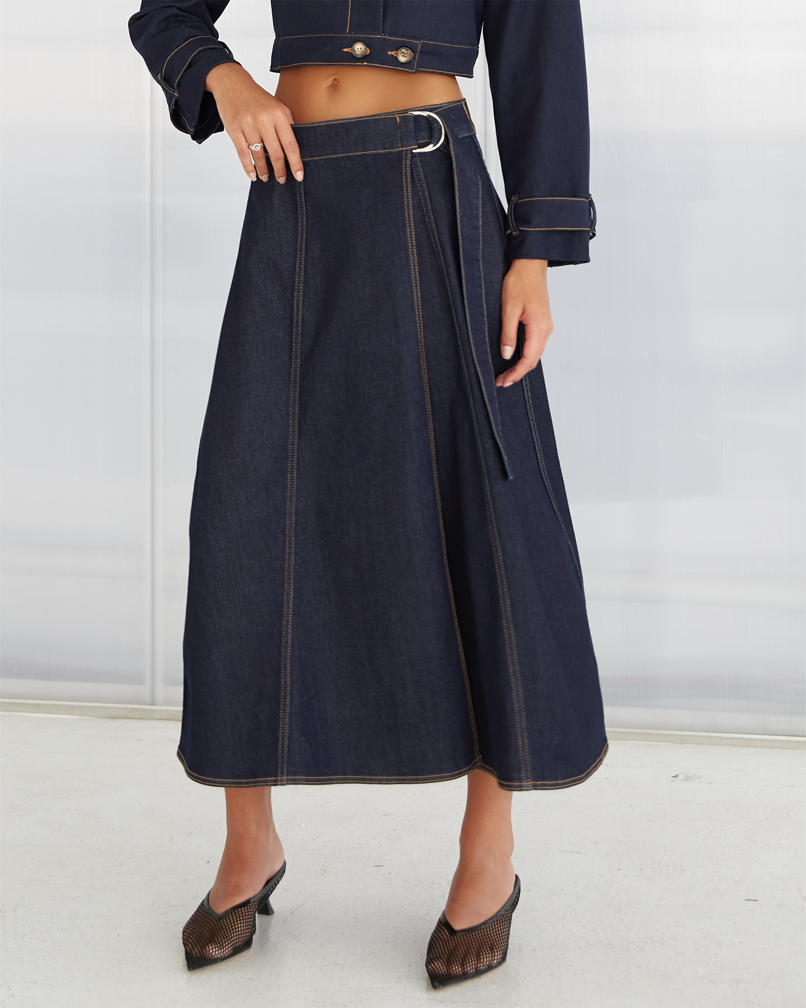 Tiffe Wrap Denim Skirt