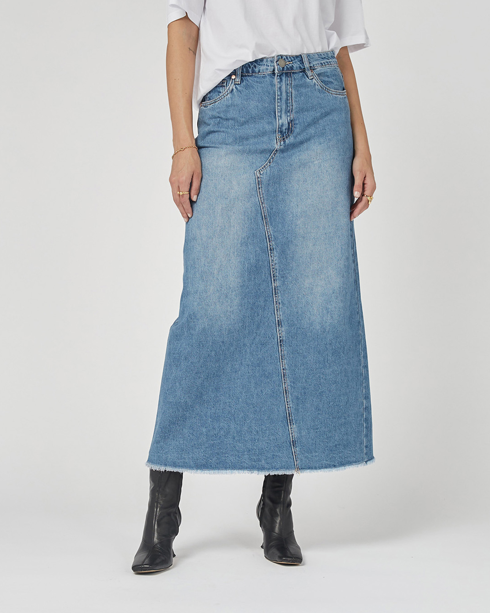Livia Long Denim Skirt
