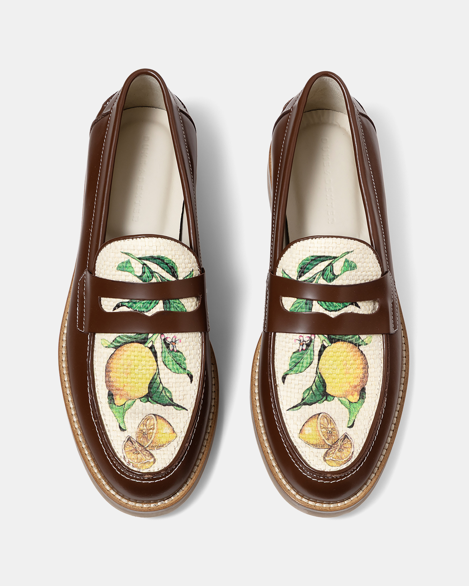 Wilde Chestnut Lemon Raffia Penny Loafer - Men's