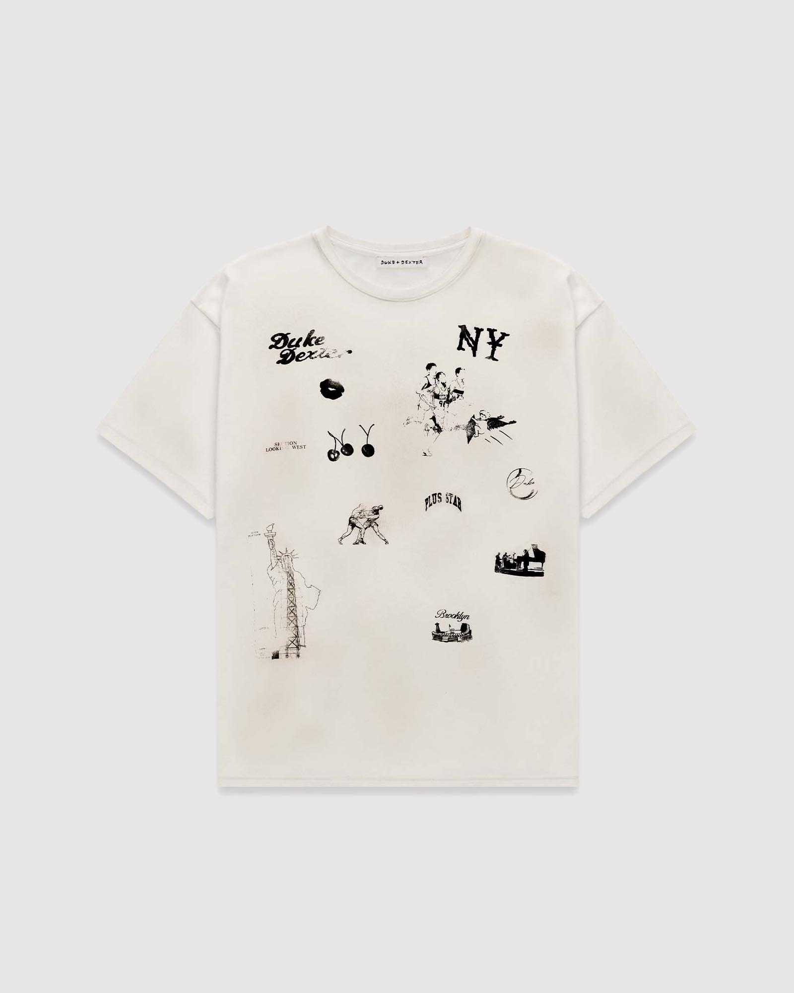 NY Sketch Vintage White T-Shirt