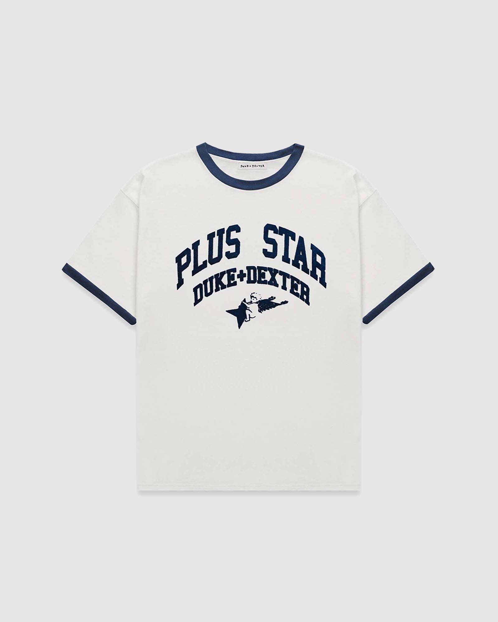 Plus Vintage White + Navy Ringer T-Shirt