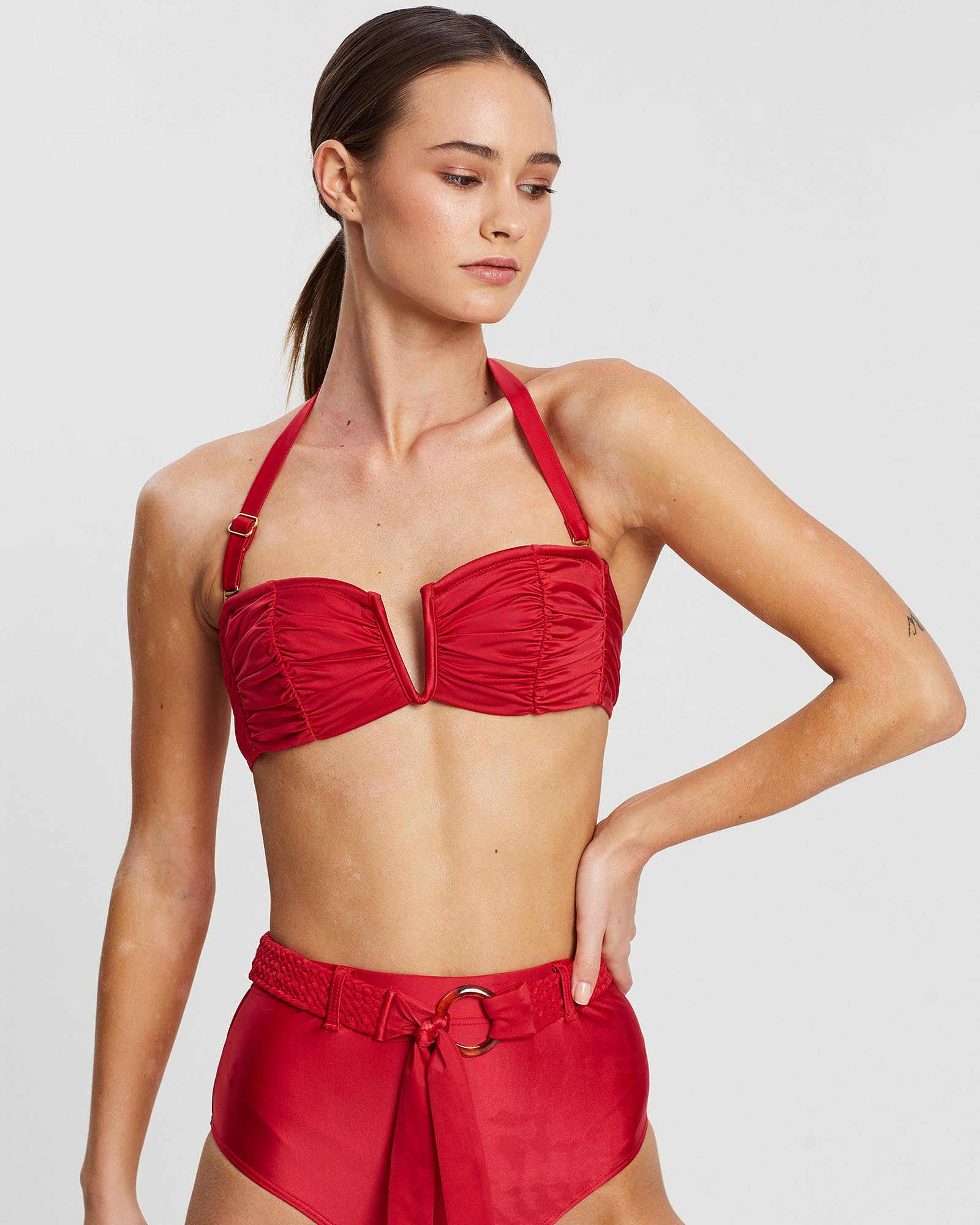 Cerise Deep V Bandeau