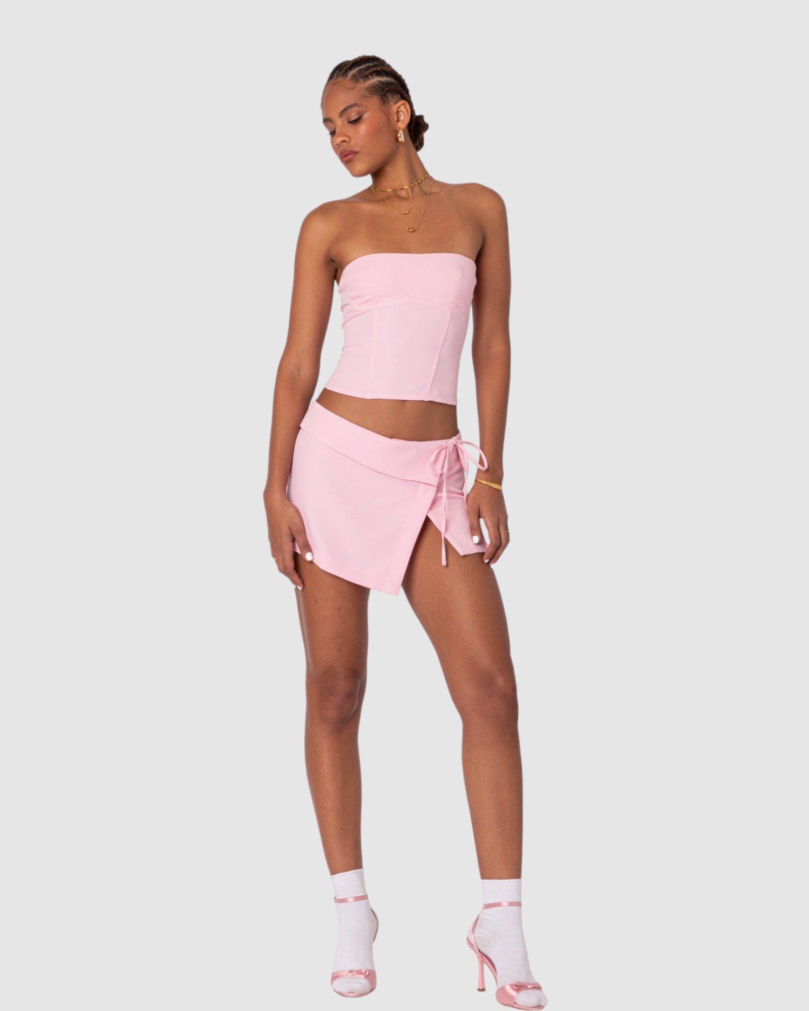 Selena Asymmetric Wrap Mini Skirt
