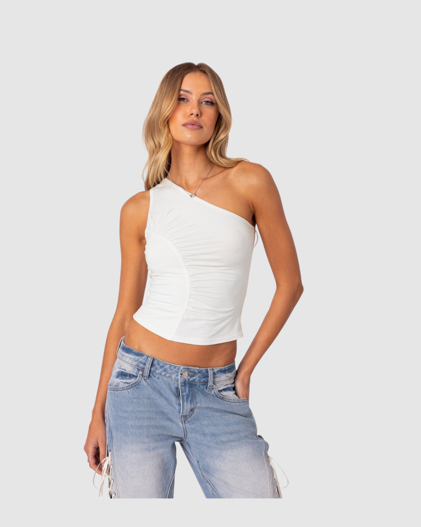 Ivy Ruched One Shoulder Top