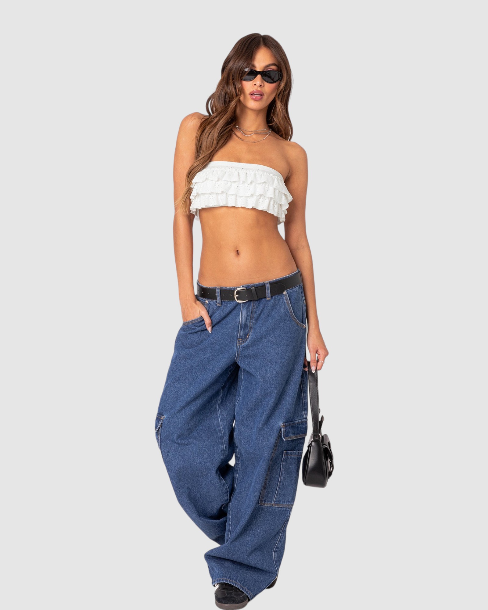 Super Oversized Belted Boyfriend Jeans