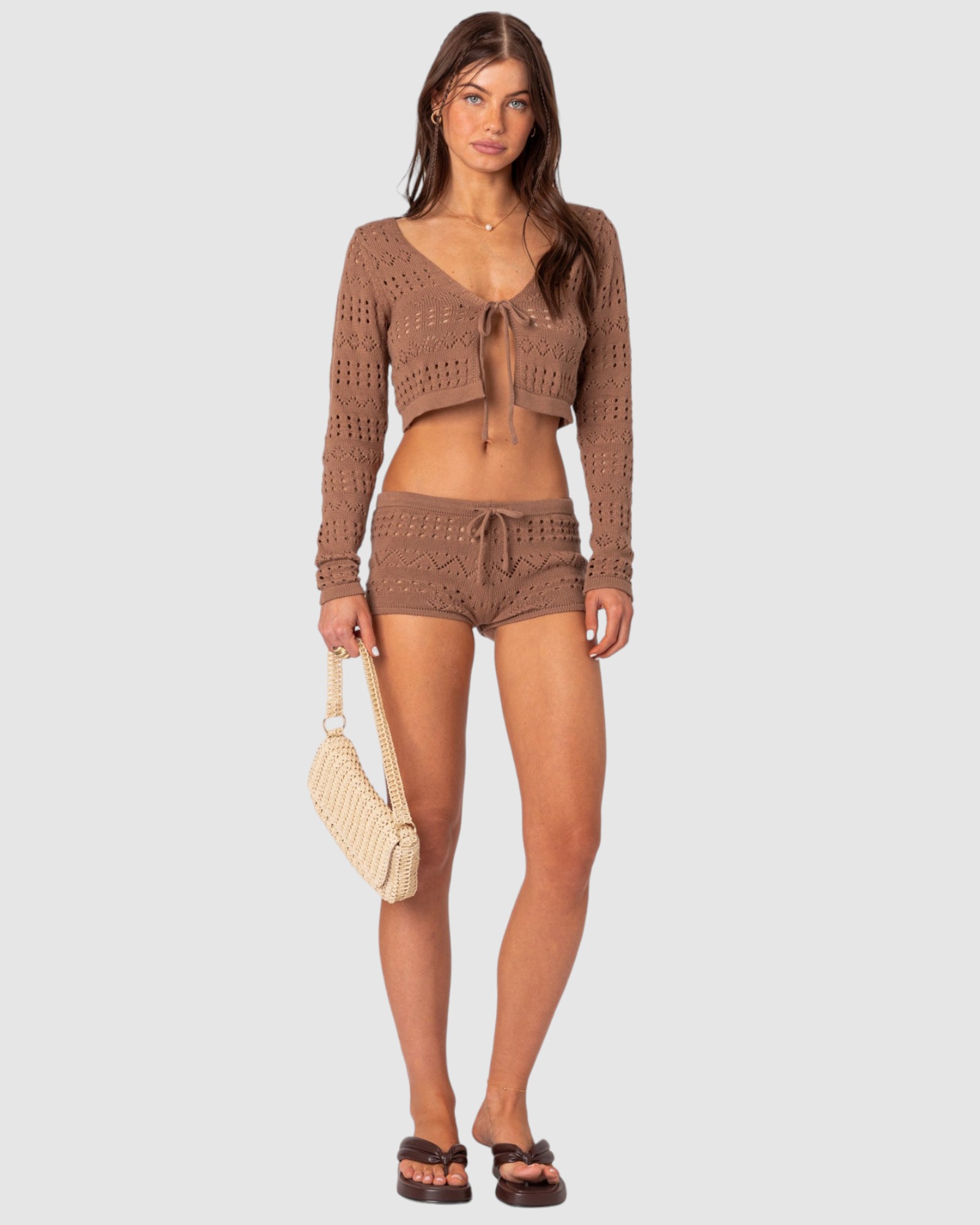 Betsy Tie Front Knitted Shorts