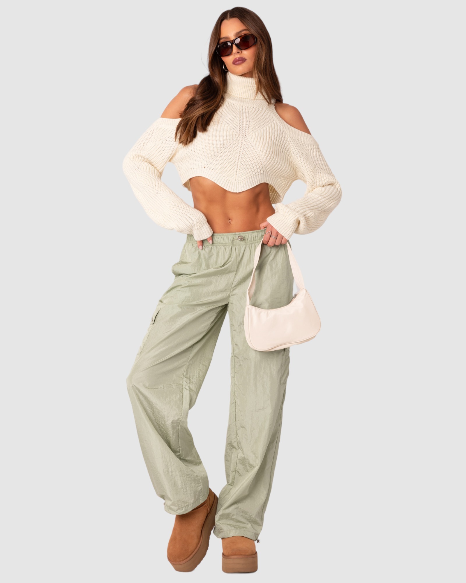 Roy Low Rise Nylon Cargo Pants
