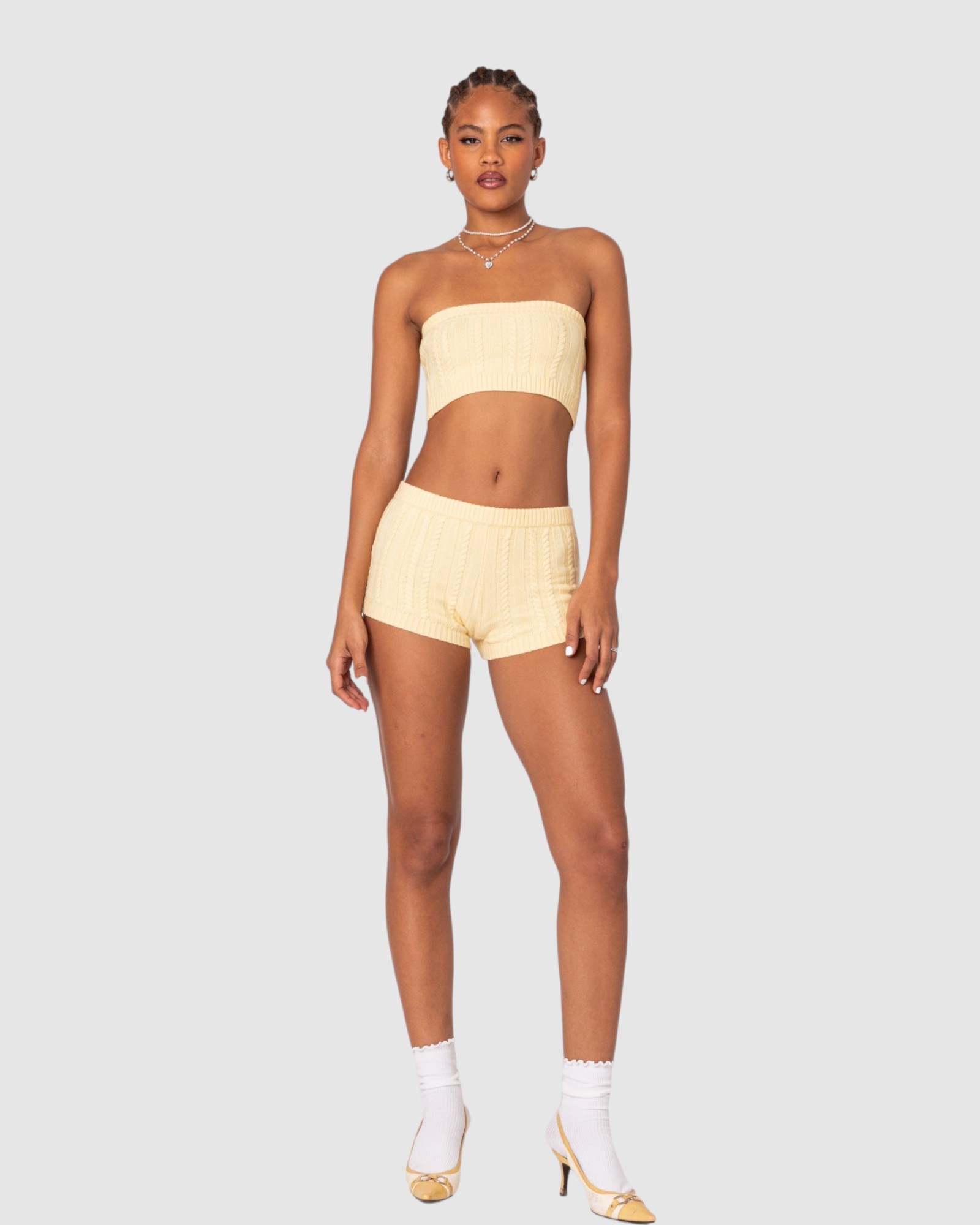Raegan Cable Knit Shorts