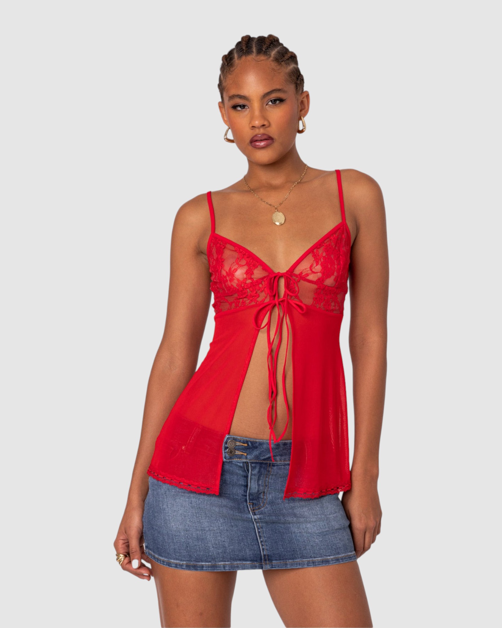 Mimosa Sheer Lace Long Tank Top