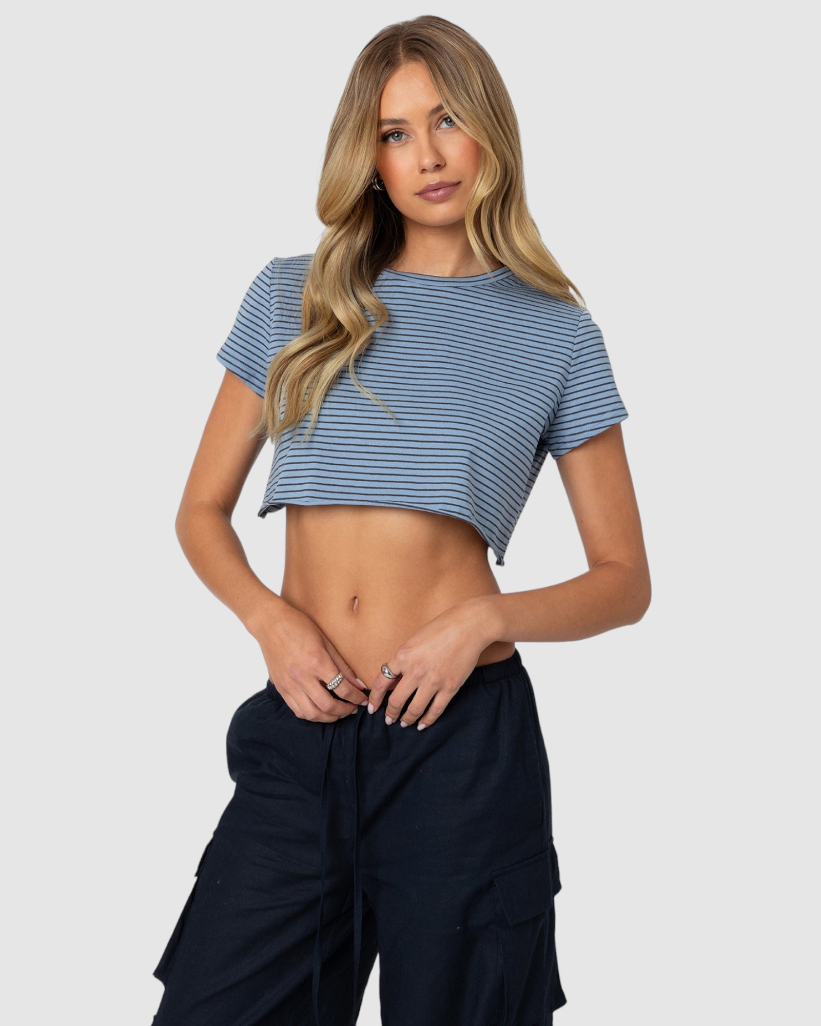Stripey Cropped T Shirt