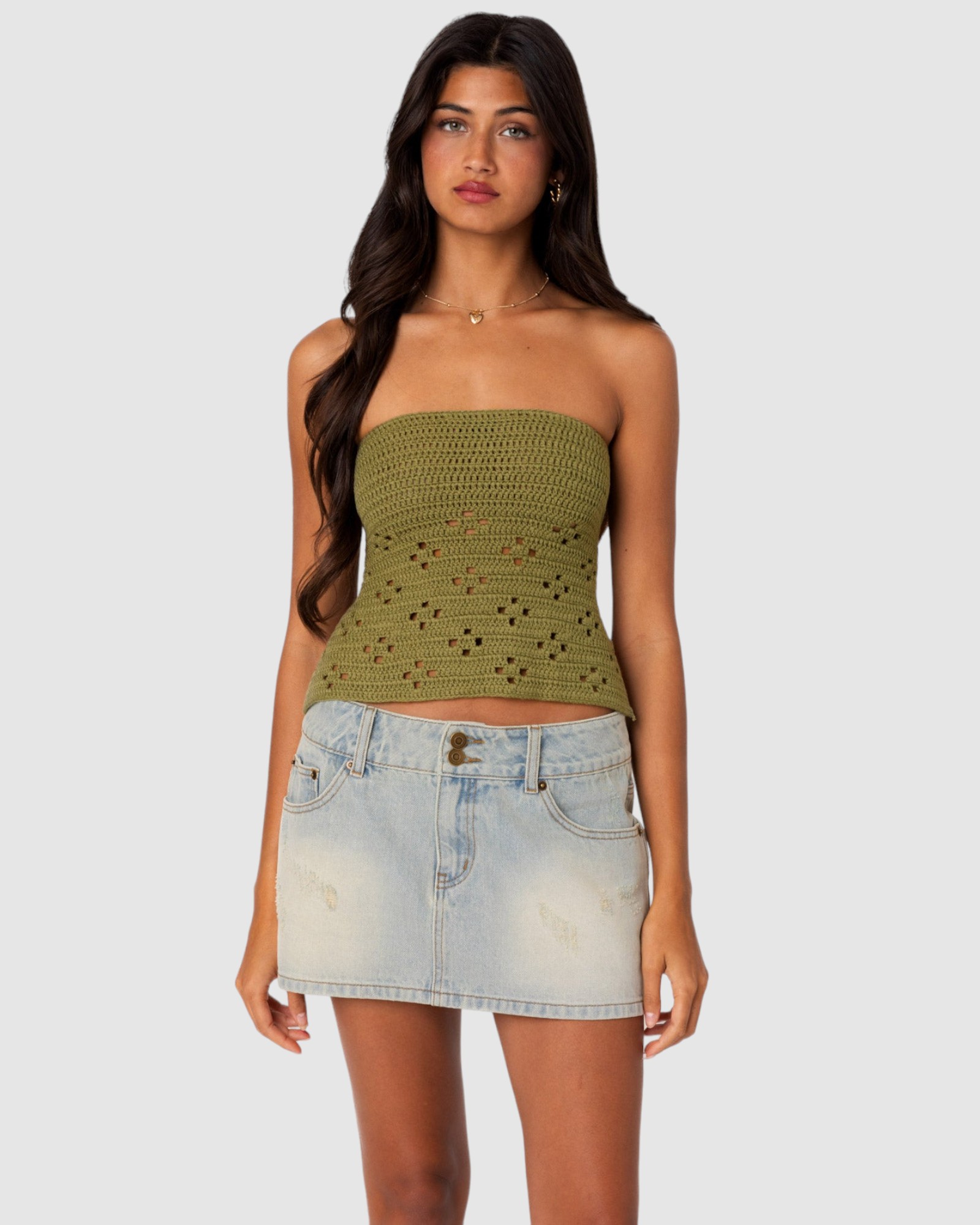 Niki Crochet Strapless Top