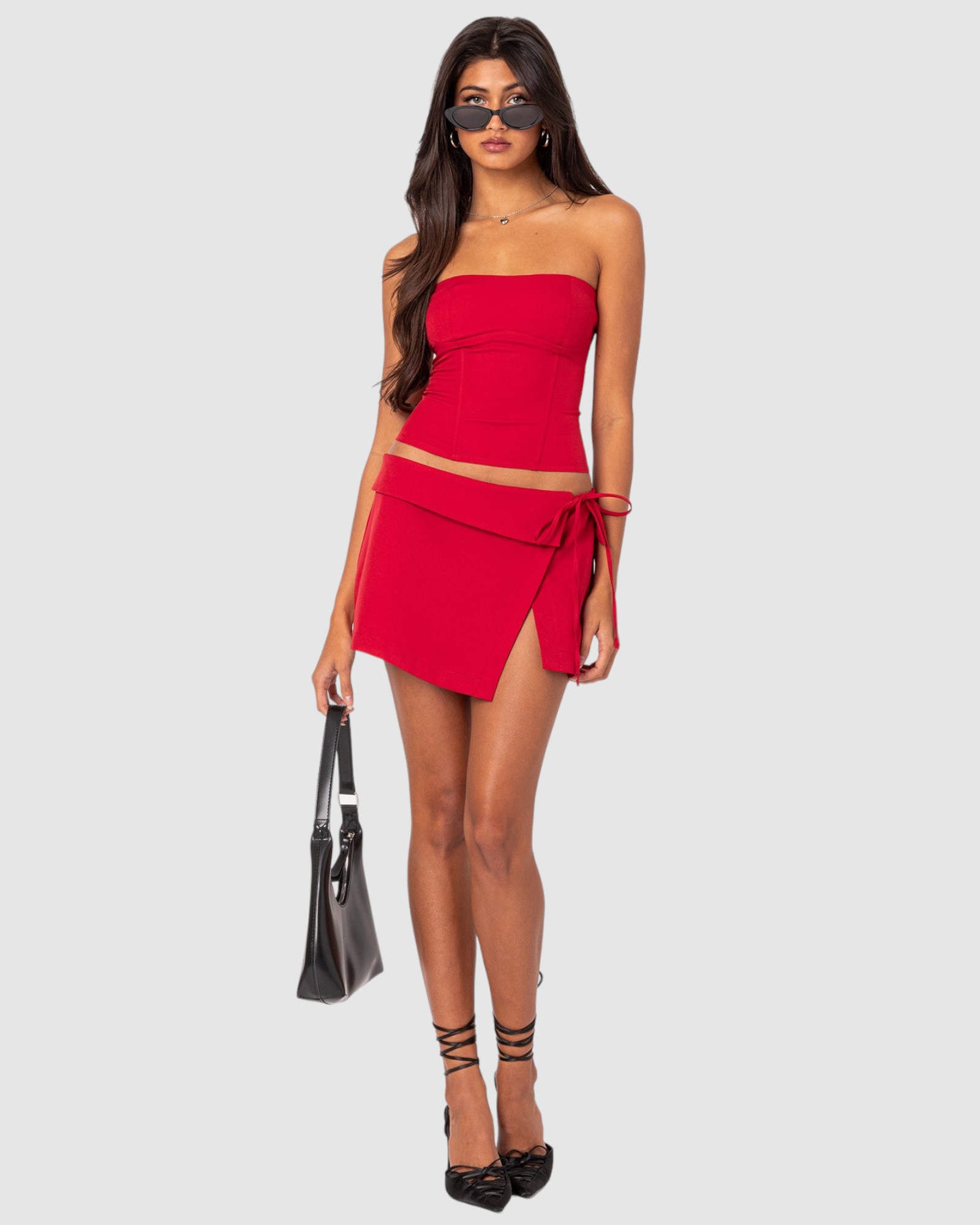 Selena Asymmetric Wrap Mini Skirt