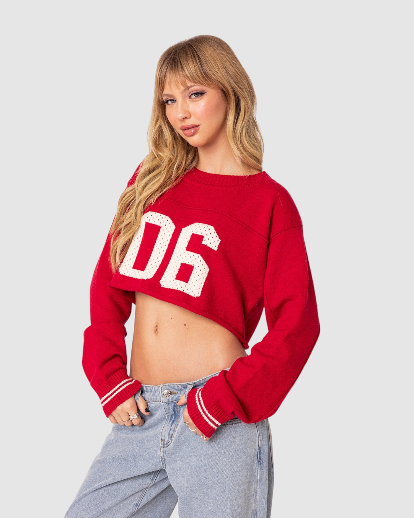Varsity Cropped Sweater