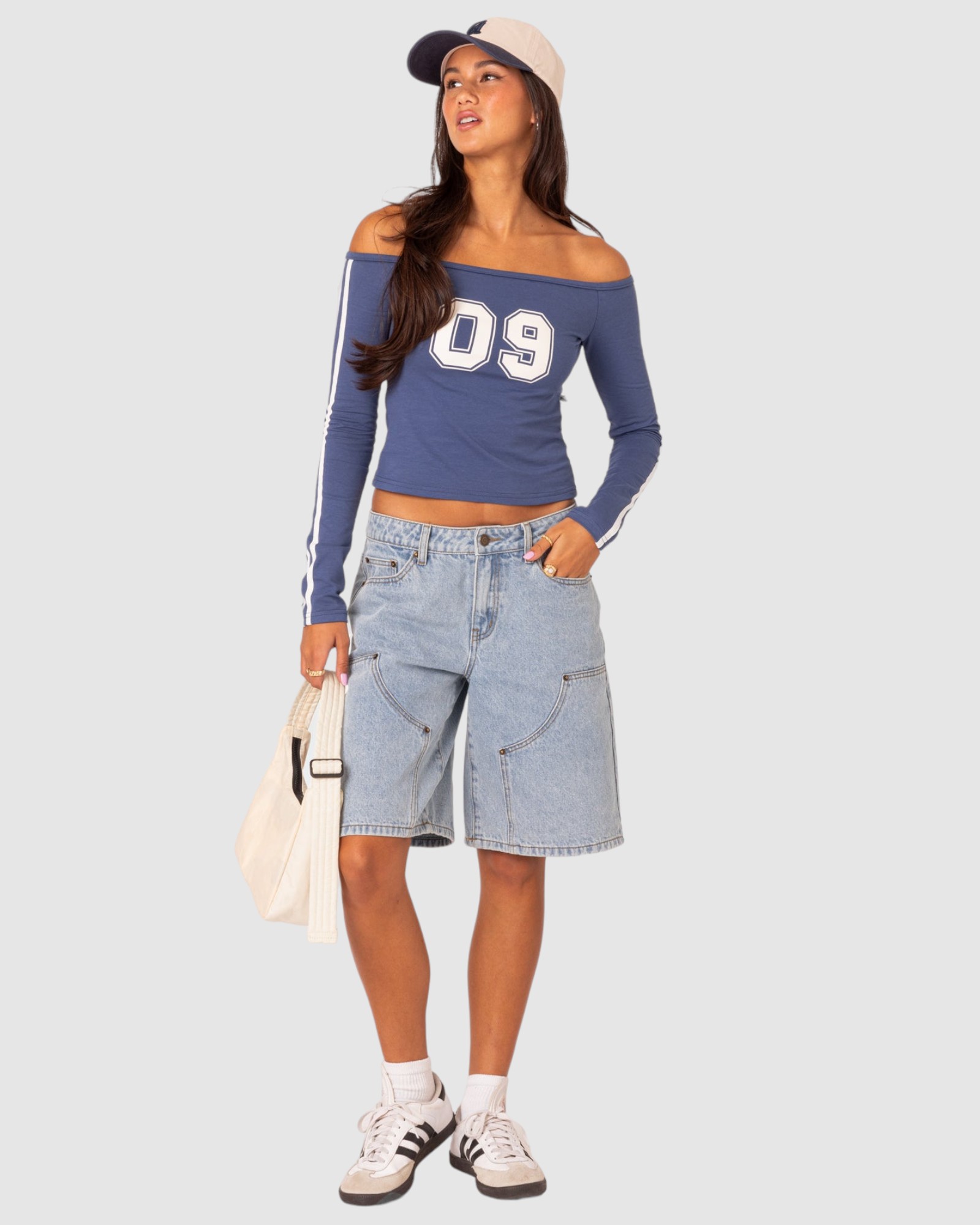 Jacqui Low Rise Denim Bermuda Shorts