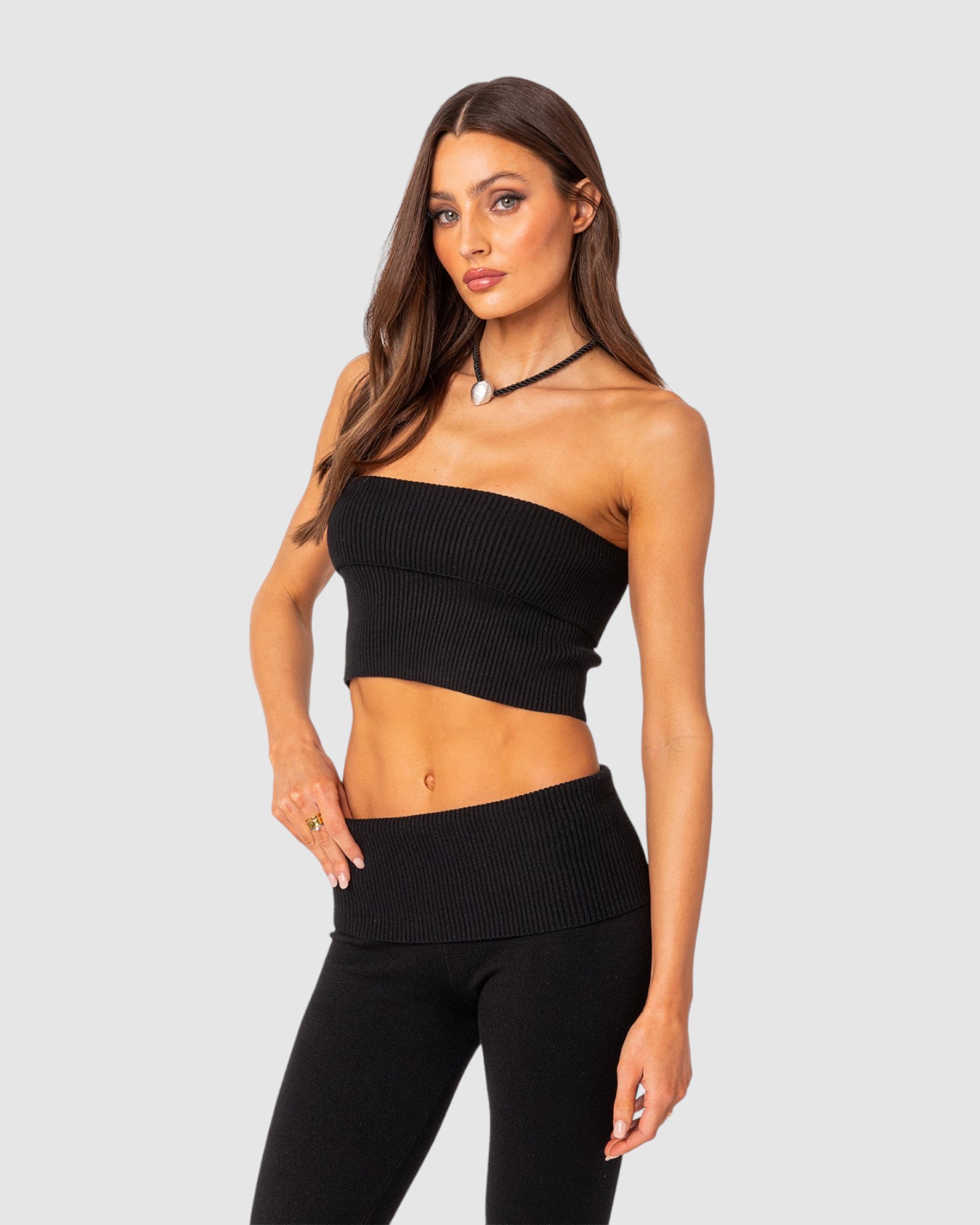 Desiree Fold Over Knit Tube Top