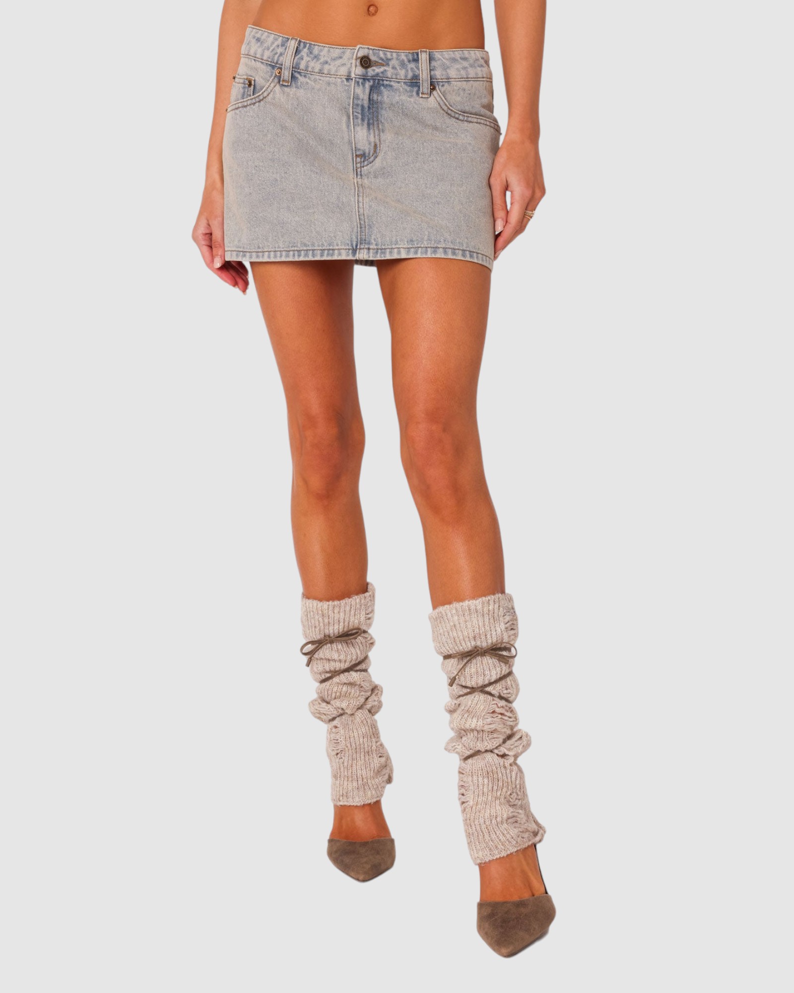 Vintage Washed Denim Mini Skirt