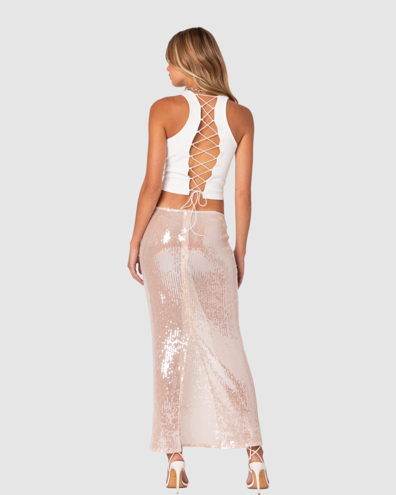 Koko Ribbed Lace Up Tank Top