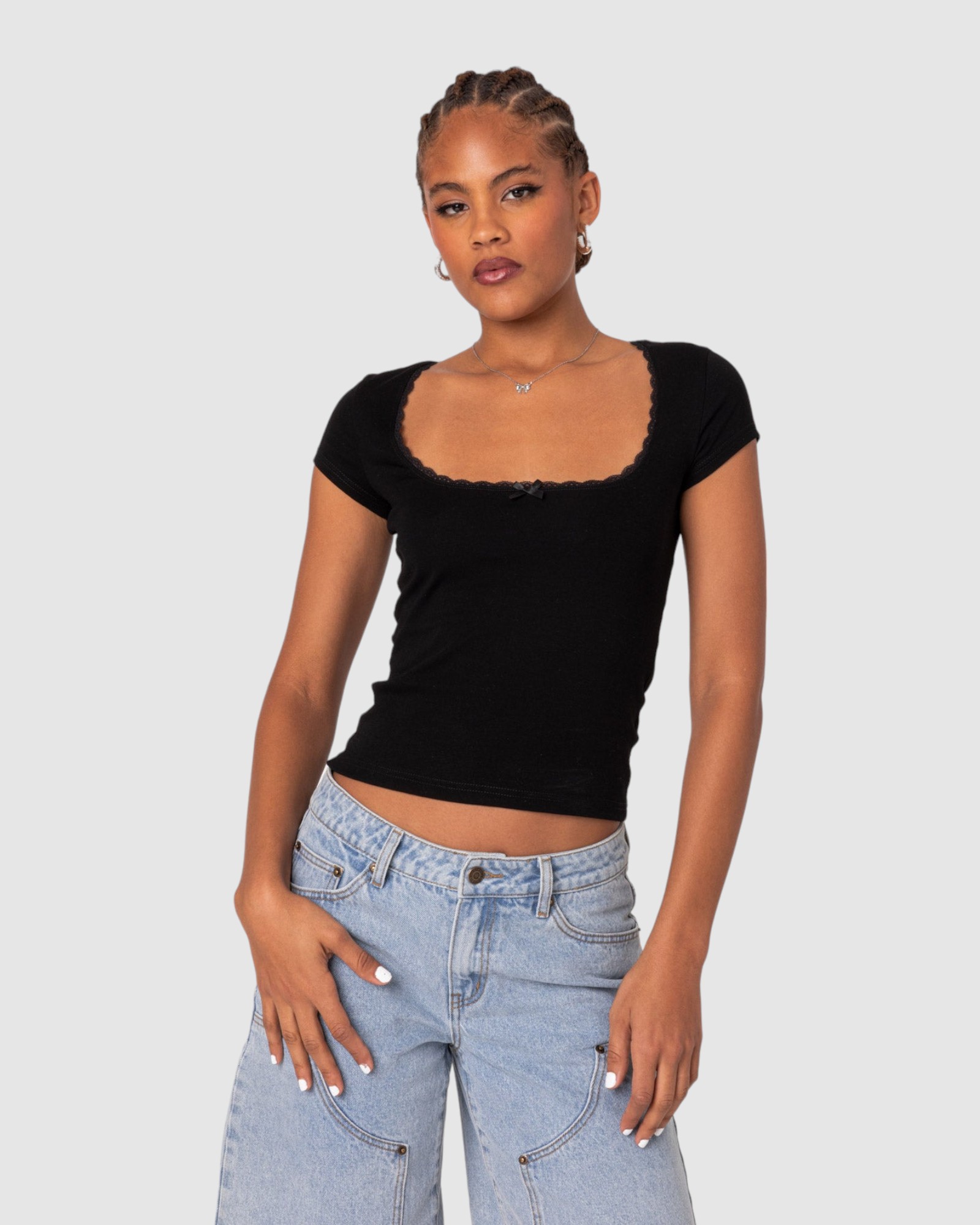 Priscilla Lace Trim T Shirt