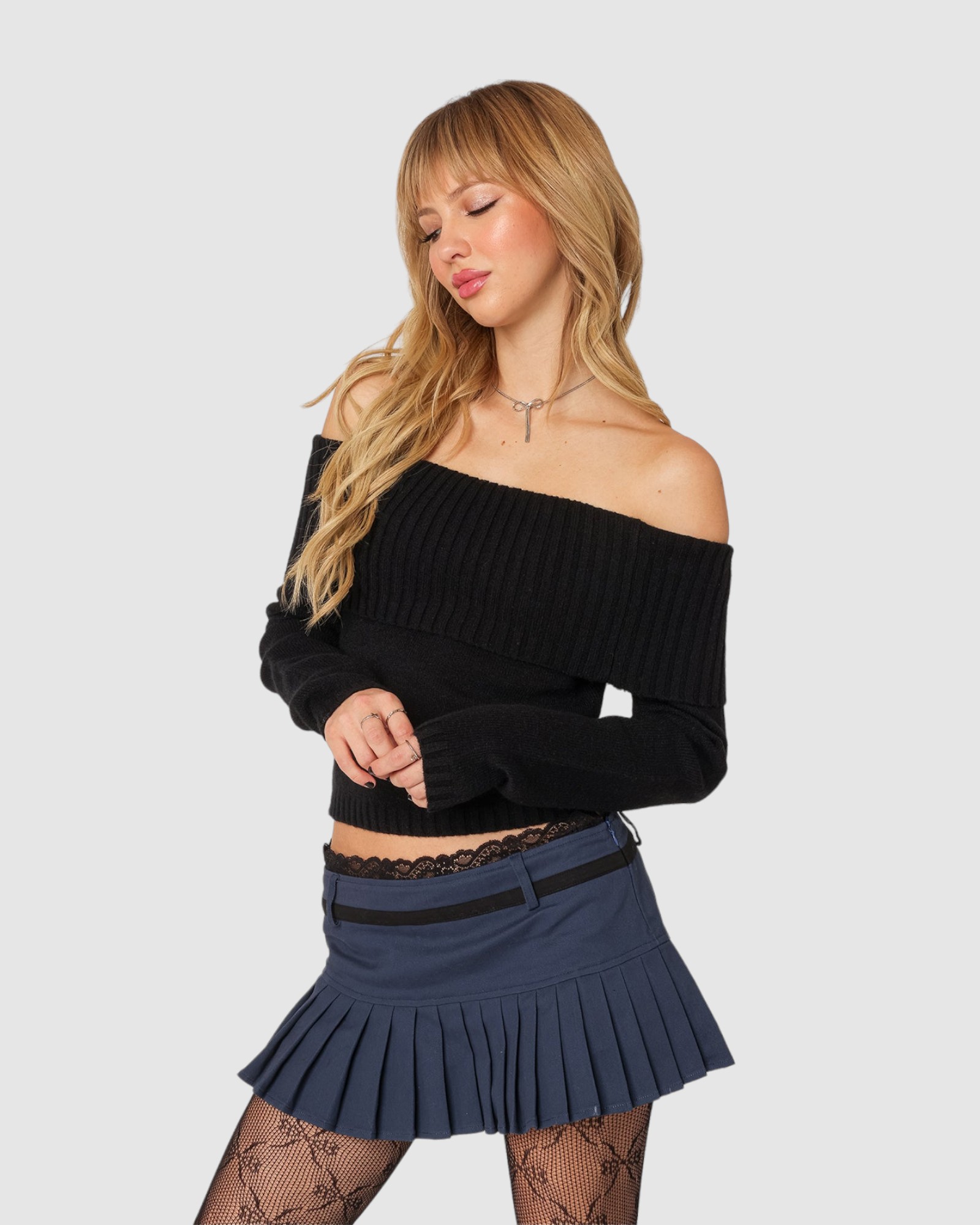 Tamara Fold Over Knit Top