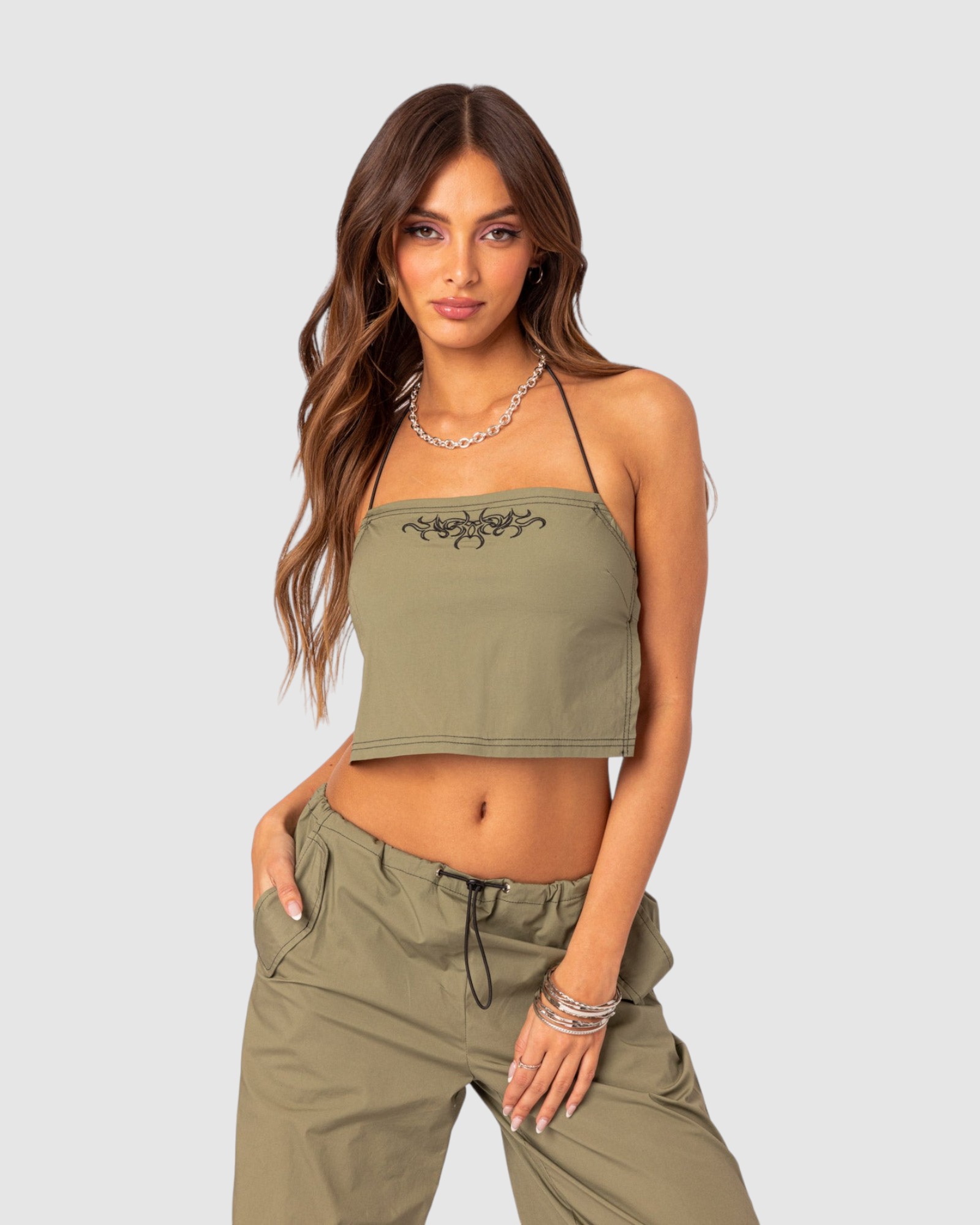 Fey bungee Strap Open Back Top