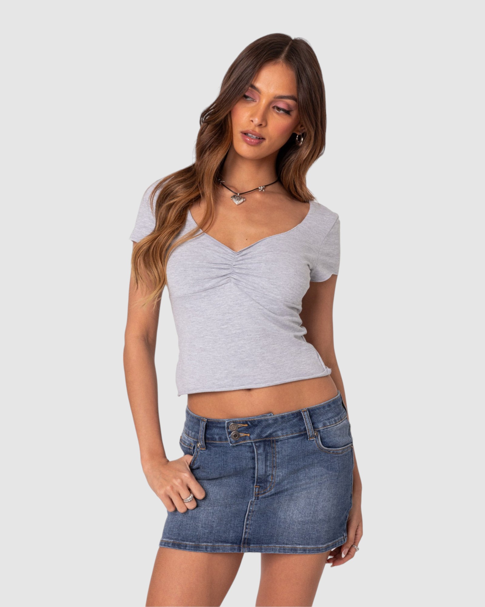 Ava V Neck Ruched Top