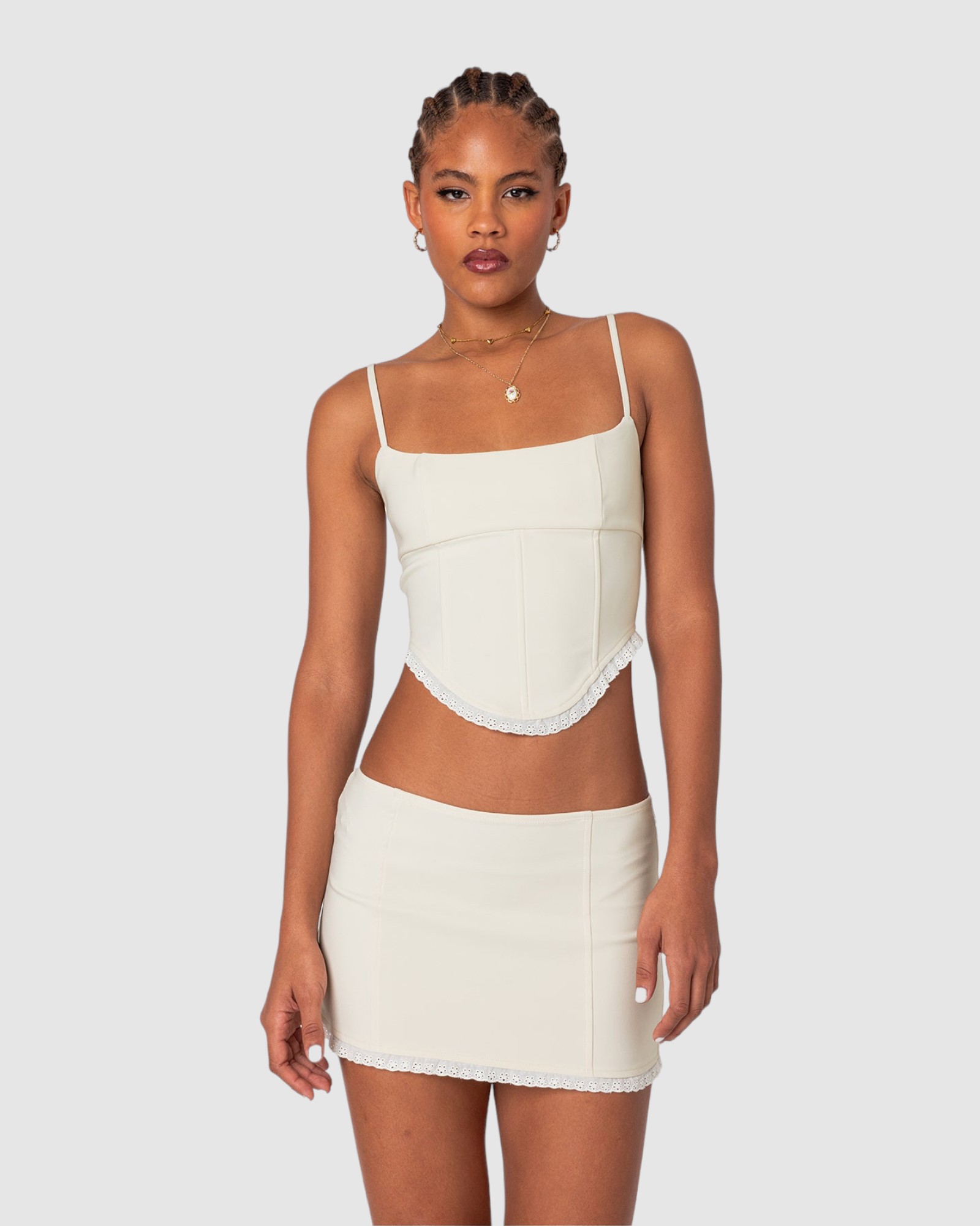 Thora Woven Lace Up Corset