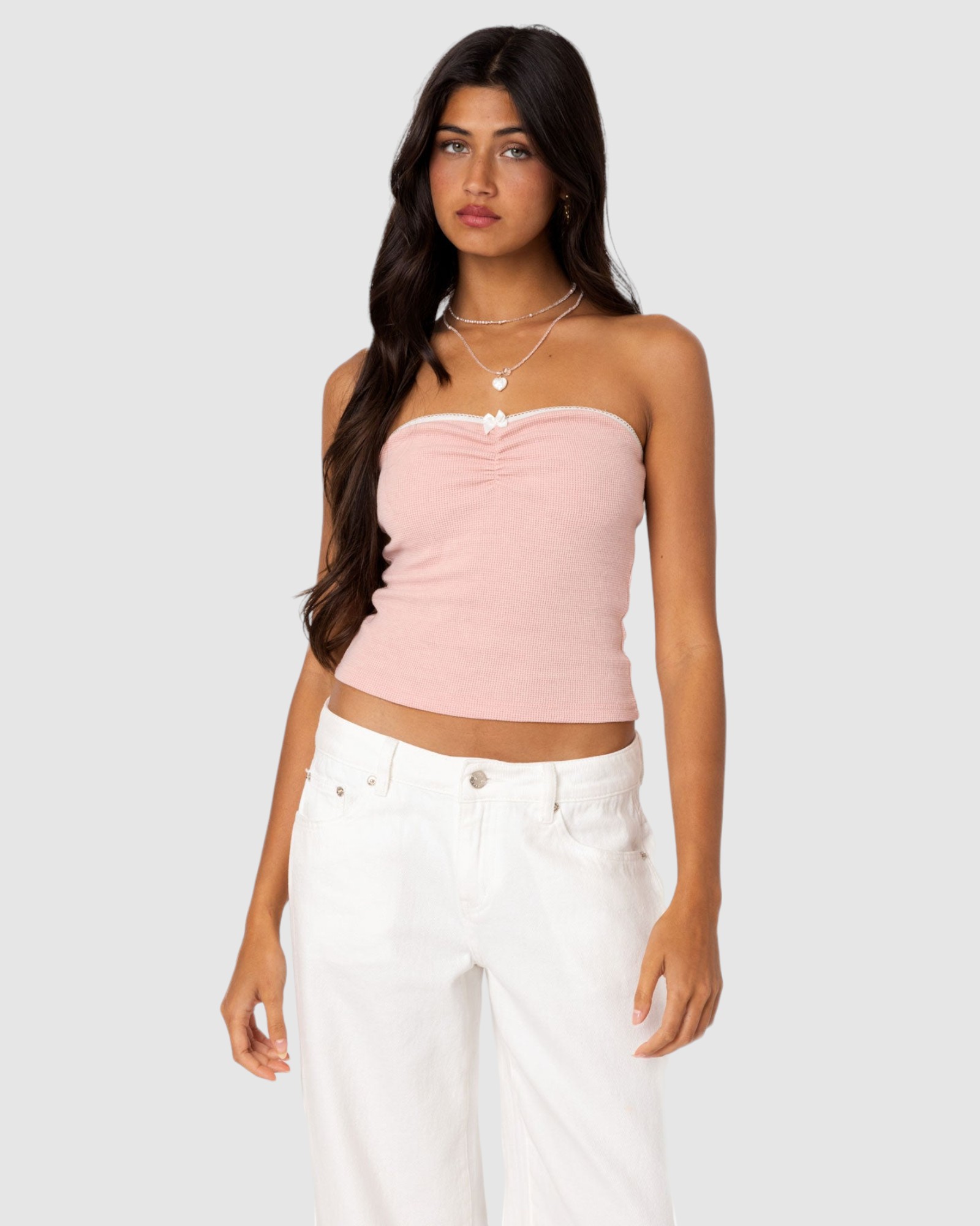 Kacey Strapless Waffle Top