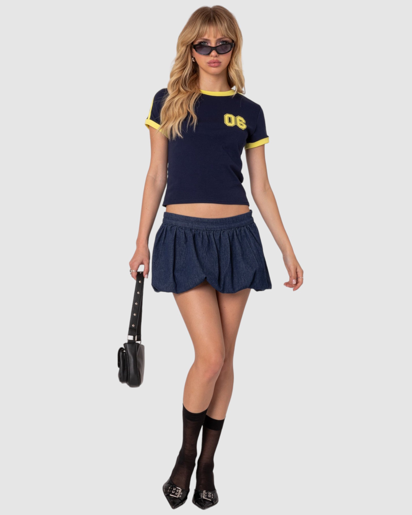 Denim Bubble Micro Skort