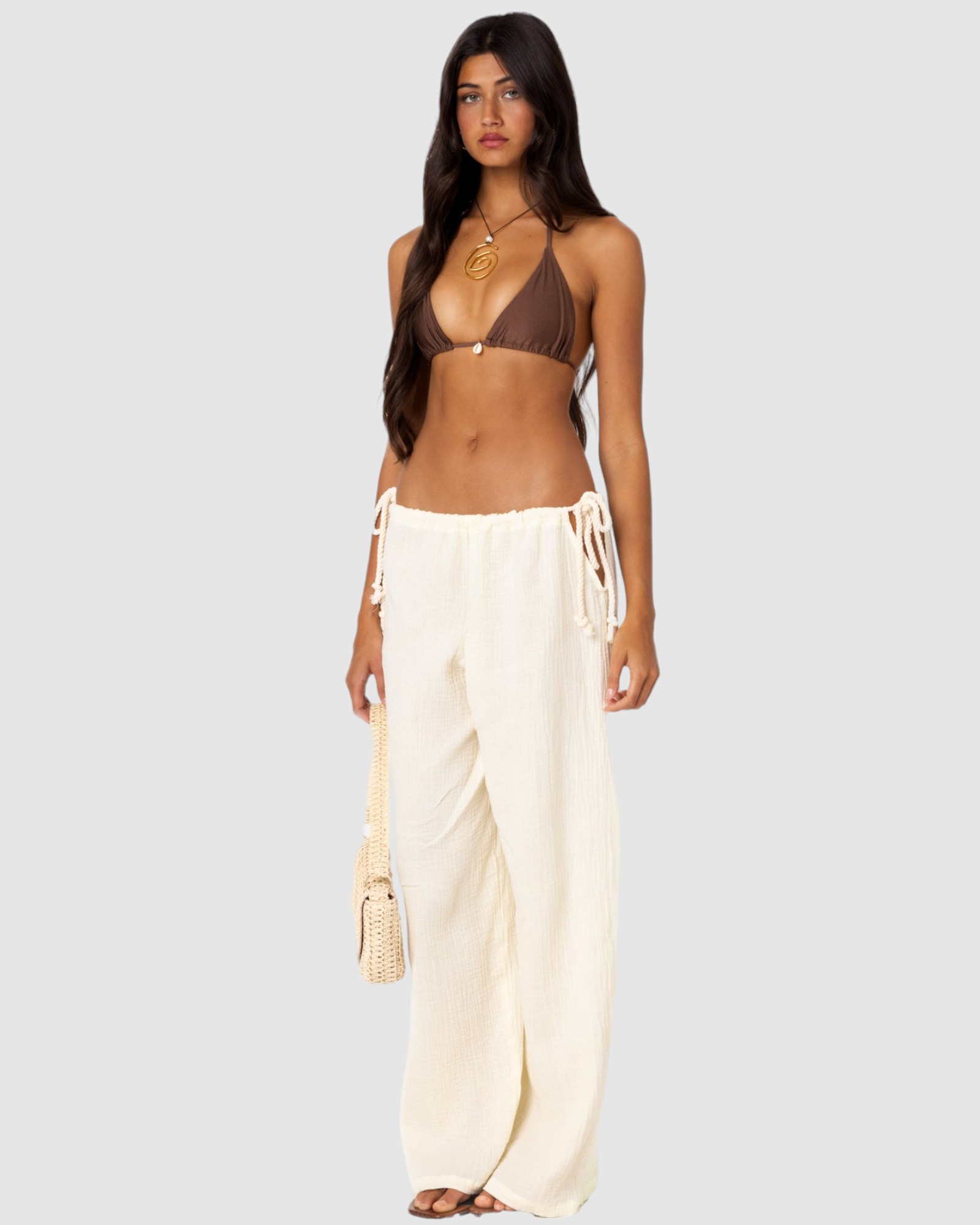 Leoni Side Tie Cotton Gauze Pants