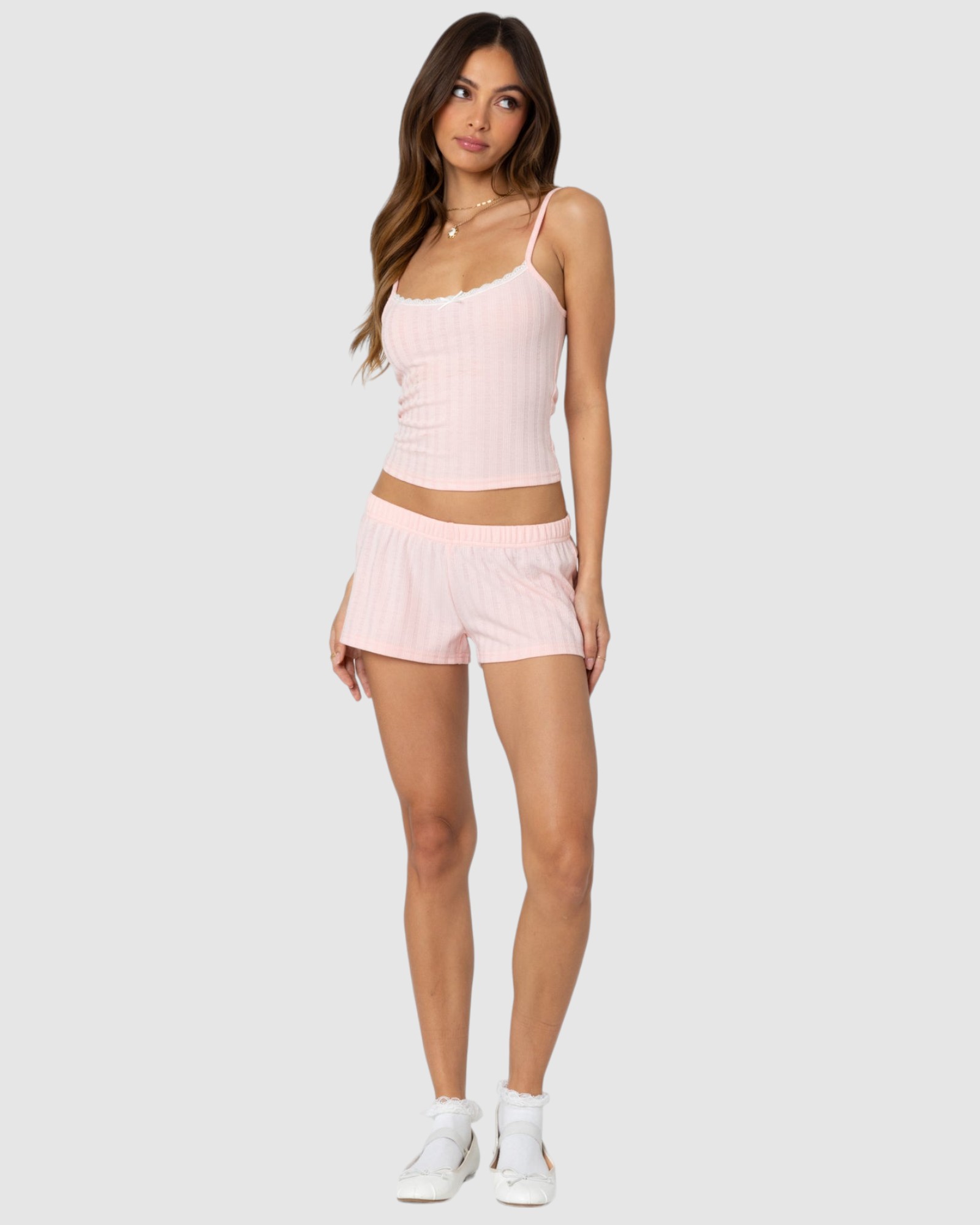 Irene Low Rise Pointelle Micro Shorts