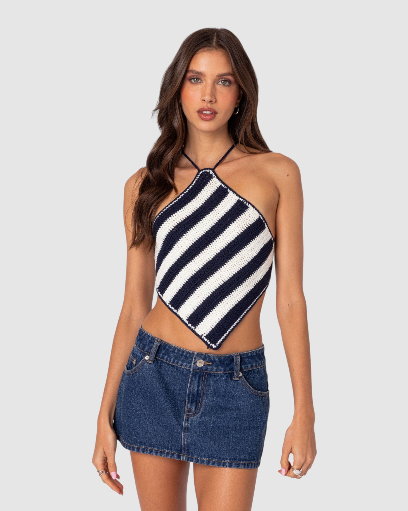 Petra Open Back Crochet Triangle Top