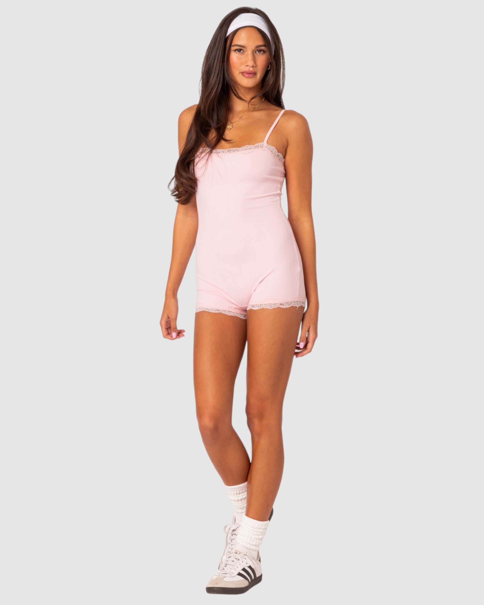 Mandi lace trim romper