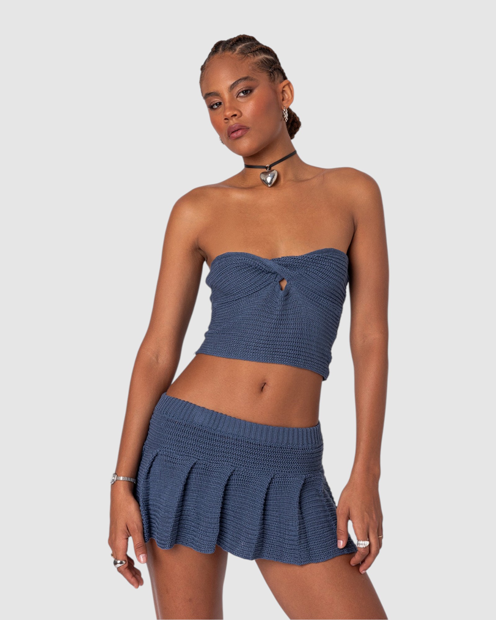 Kiera Twist Front Knit Tube Top