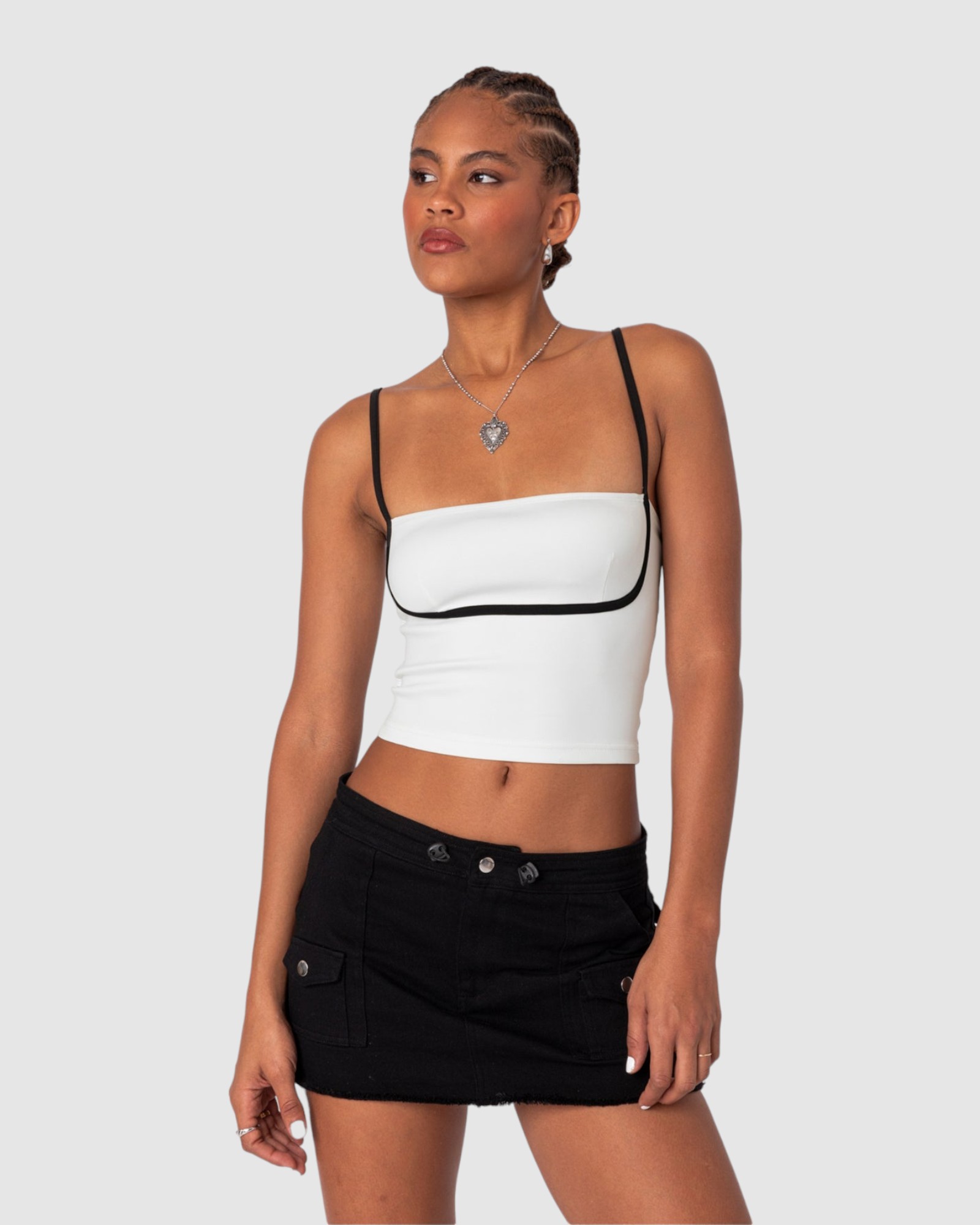 Yang Contrast Strap Tank Top