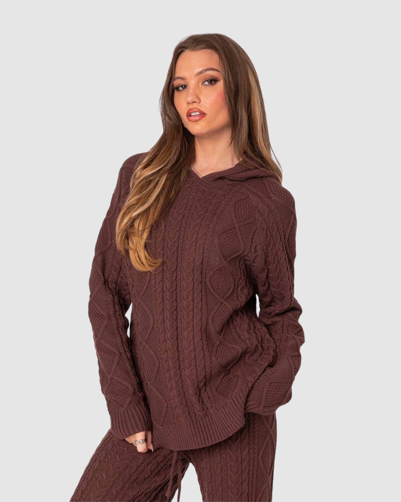 Jelena Cable Knit Hoodie