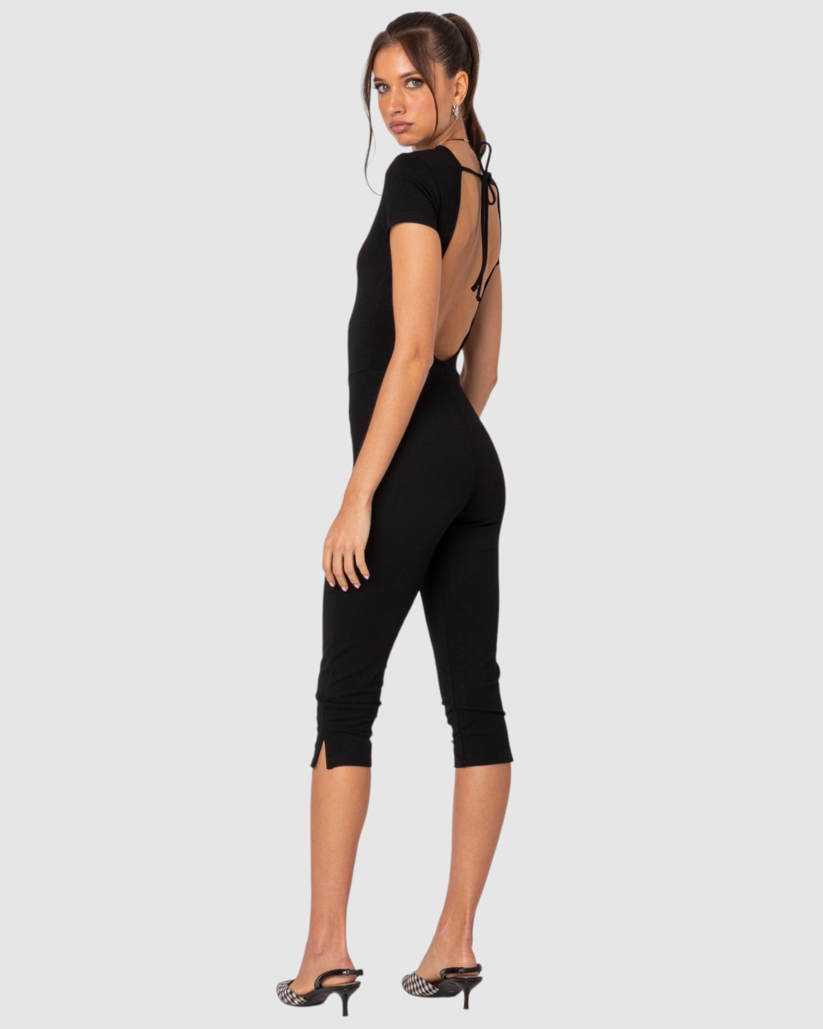 Capri Open Back Jumpsuit