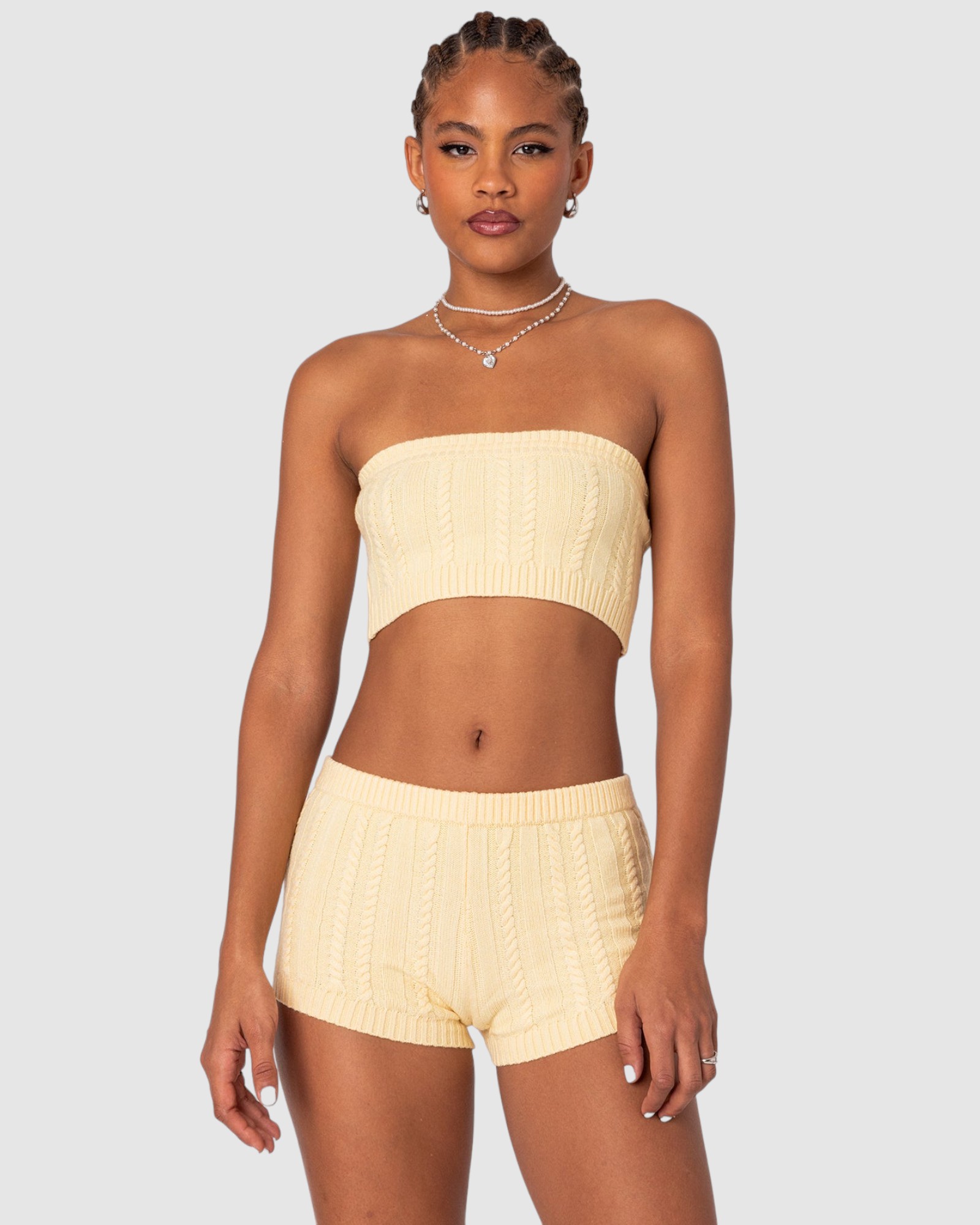 Raegan Cable Knit Bandeau Top