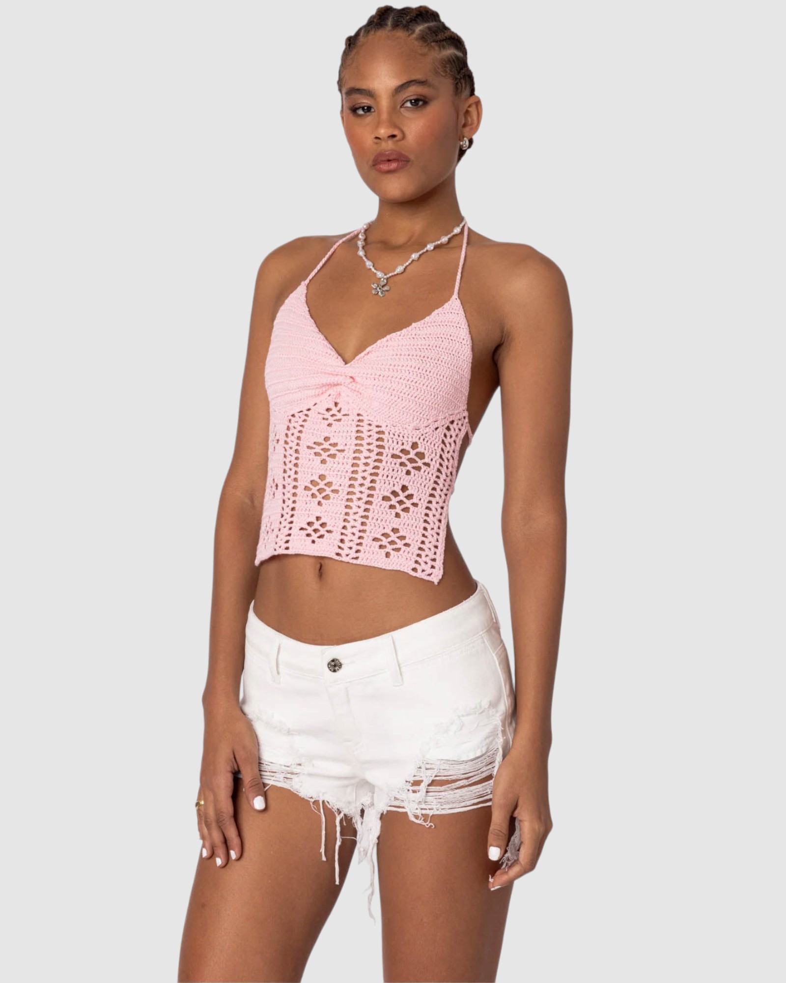 Jada Open Back Crochet Top