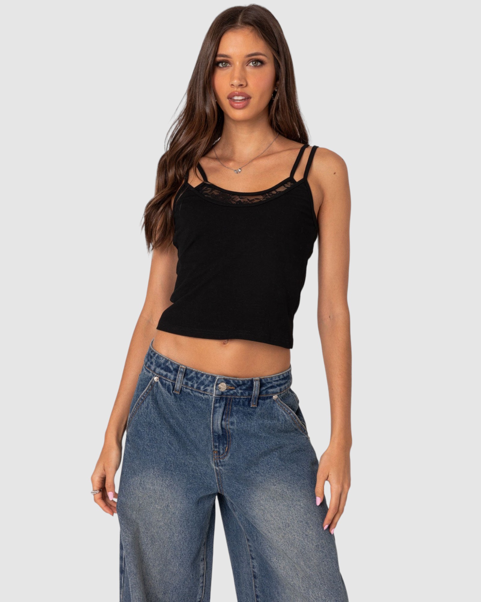 Carnation Lacey Layered Tank Top
