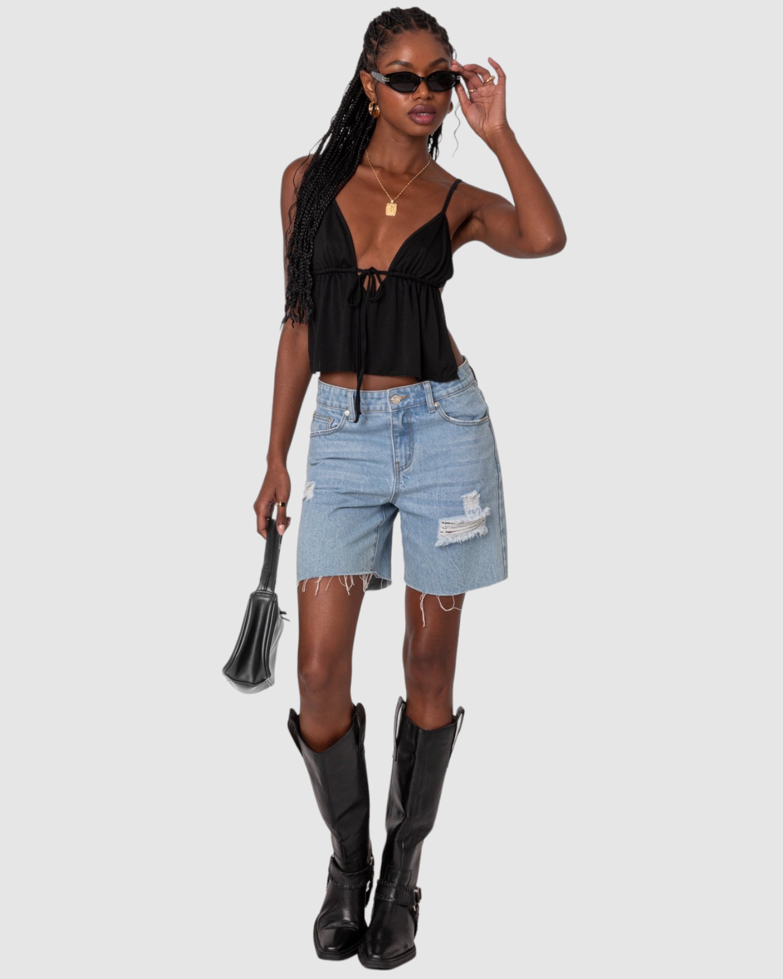 Rylee Tie Front Open Back Top
