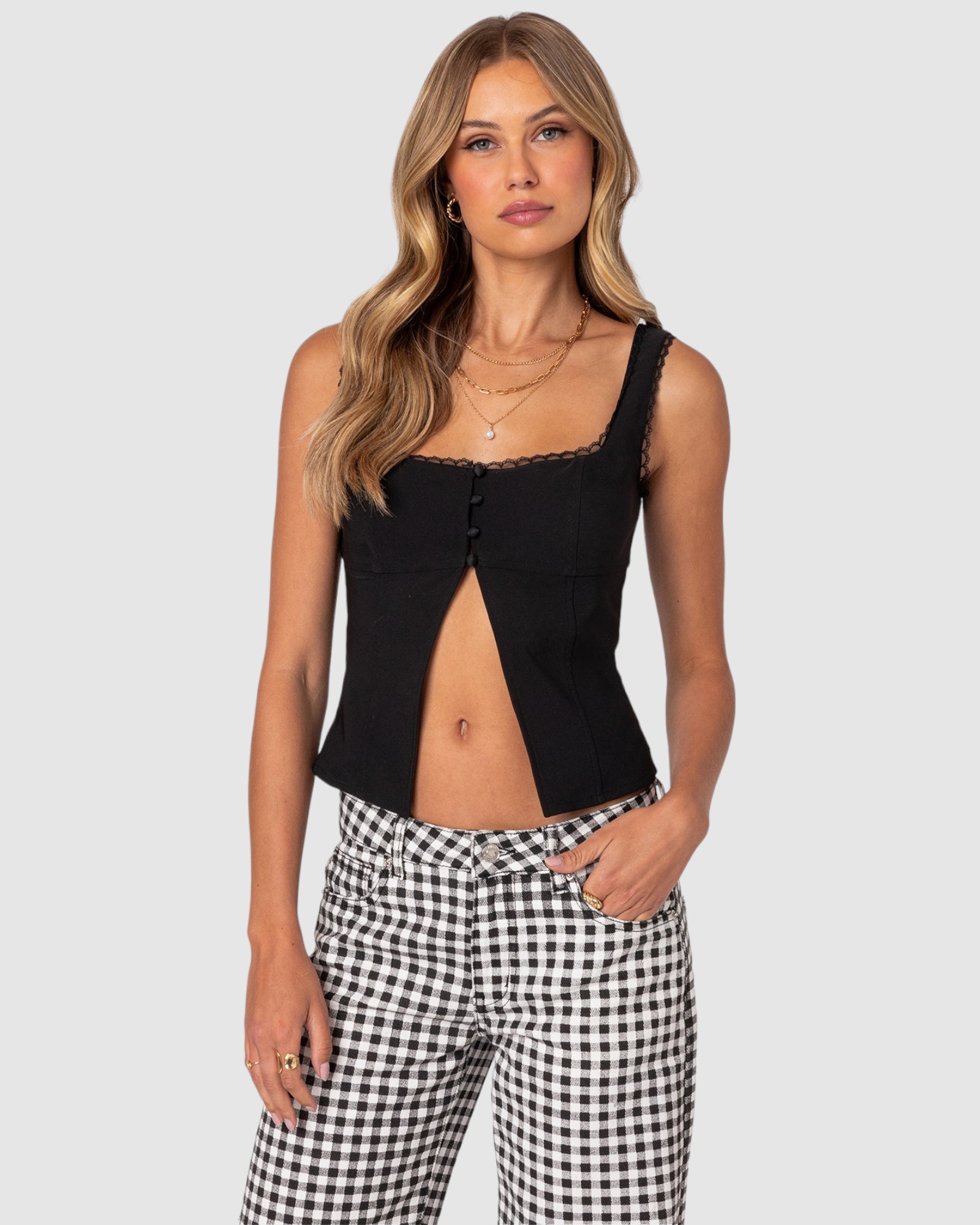 Odette Split Front Tailored Top